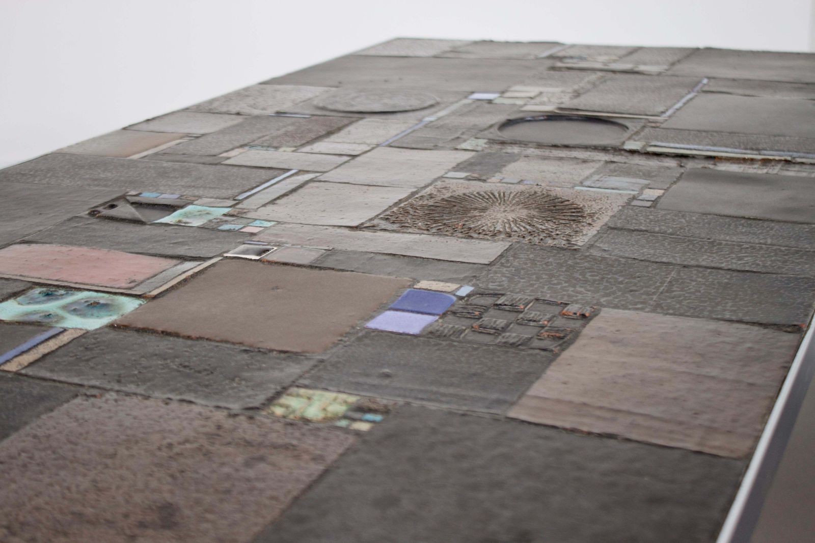 photo buy Impressive Brutalist Mosaic Coffee Table By Pia Manu For Amphora, 1960s