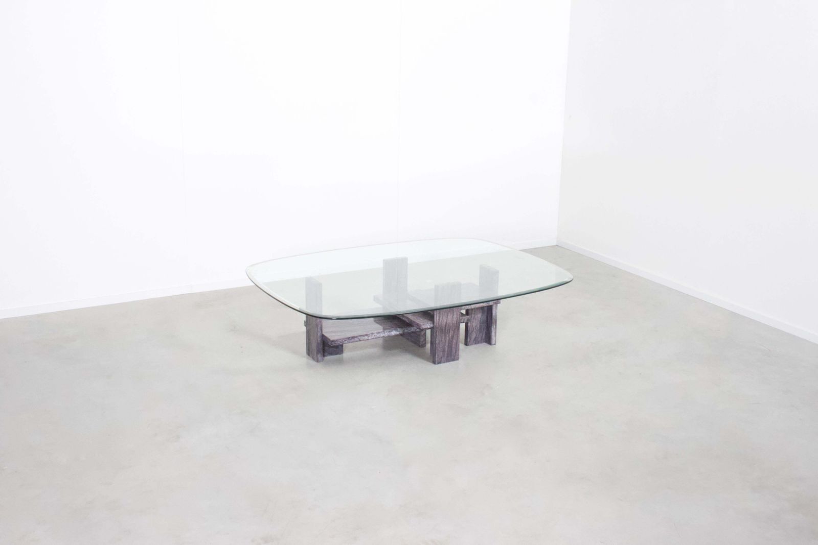 Willy Ballez Marble And Glass Coffee Table, 1970s Belgium photo furniture