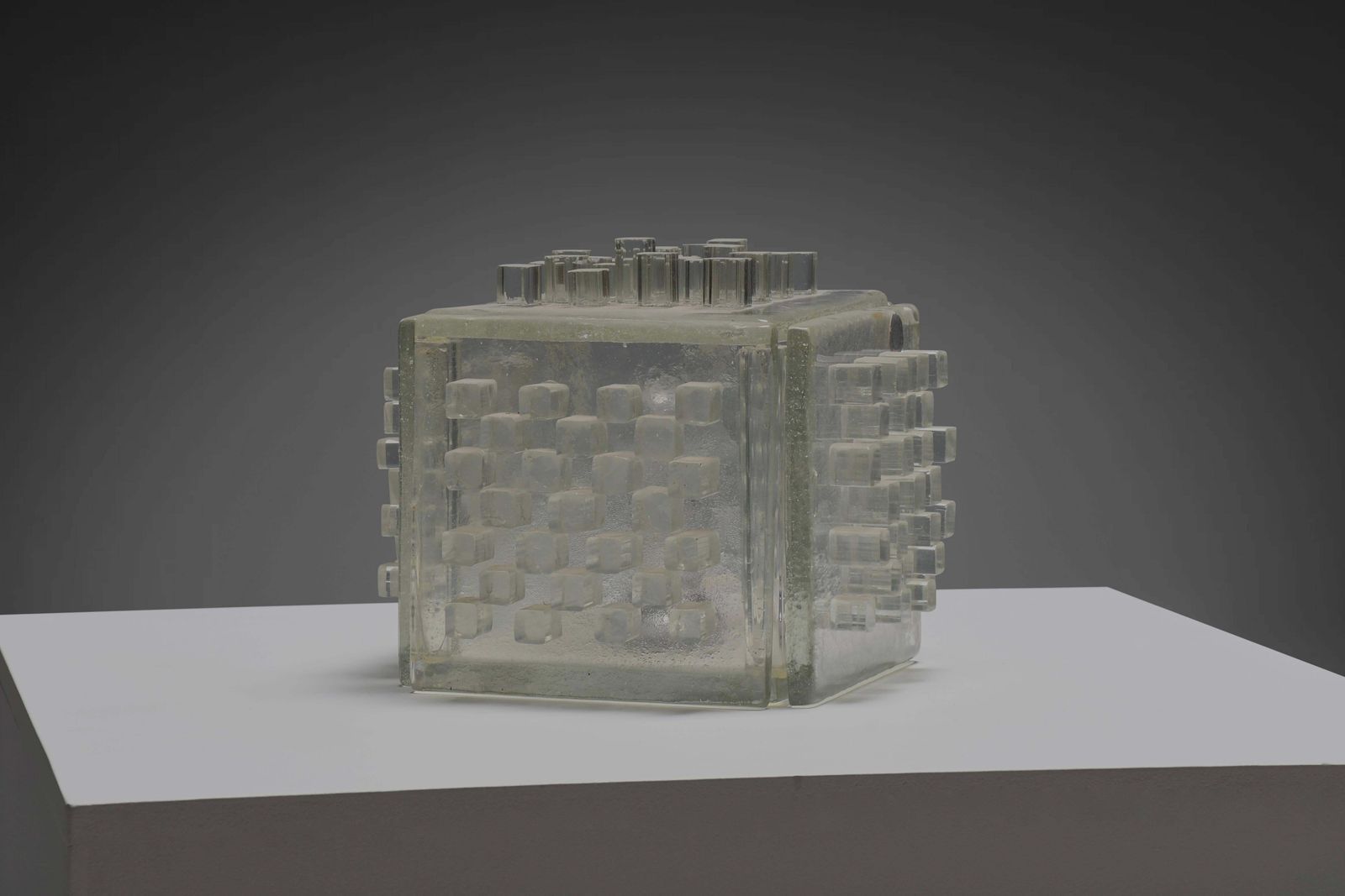 Rare Poliarte ‘Apis’ Table Lamp Made Of Raw Crystal Murano Glass, 1960s photo for sale