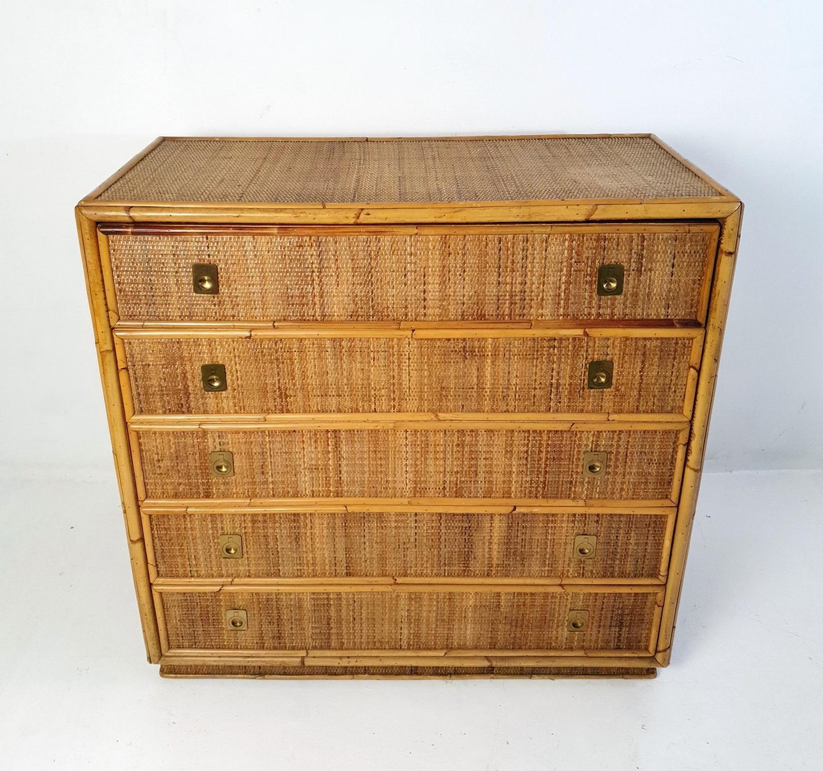 Mid Century Bamboo Dresser By Vivai Del Sud, Italy photo for sale
