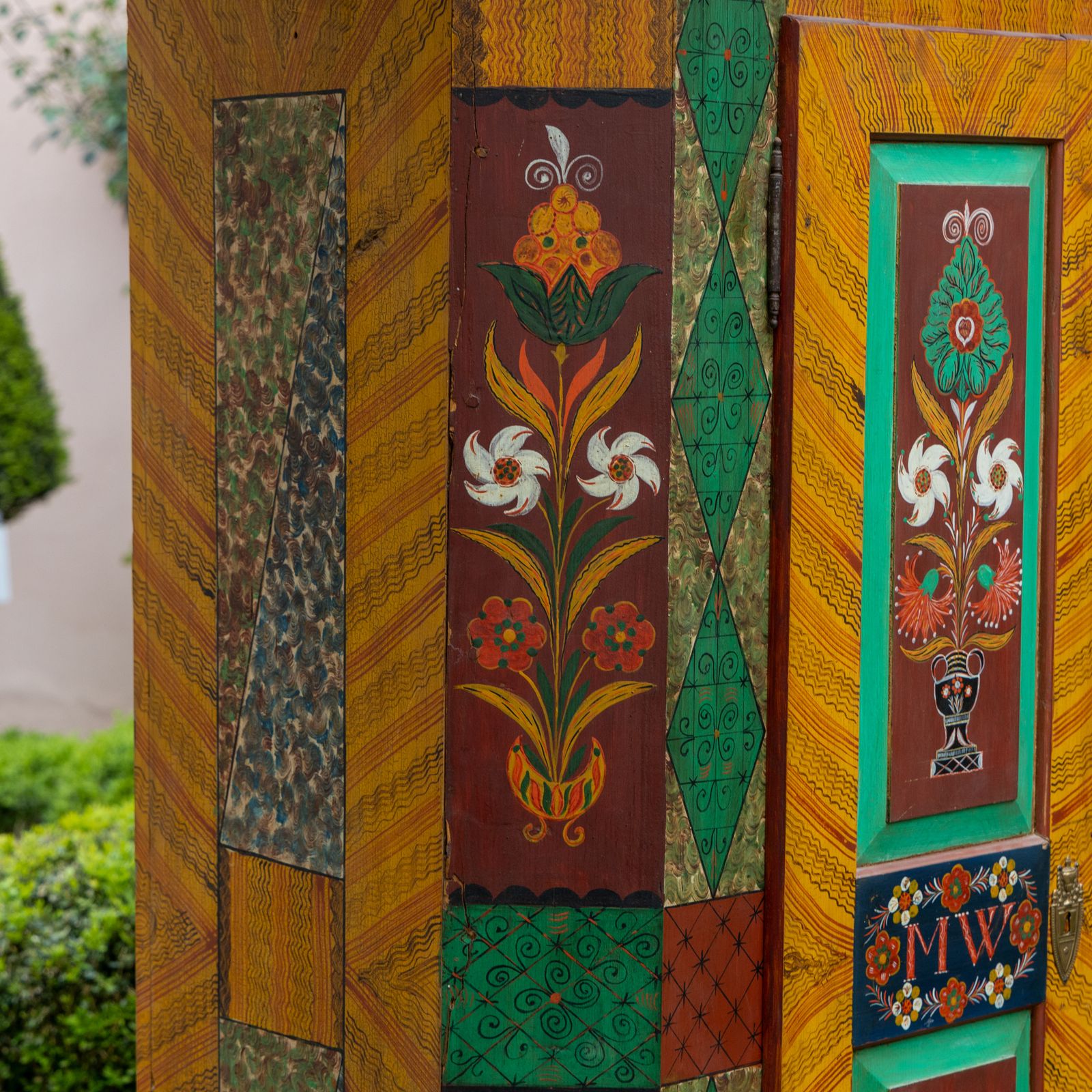 Hand Painted Folk Art Armoire, Southern Germany, Dated 1851 photo Furniture
