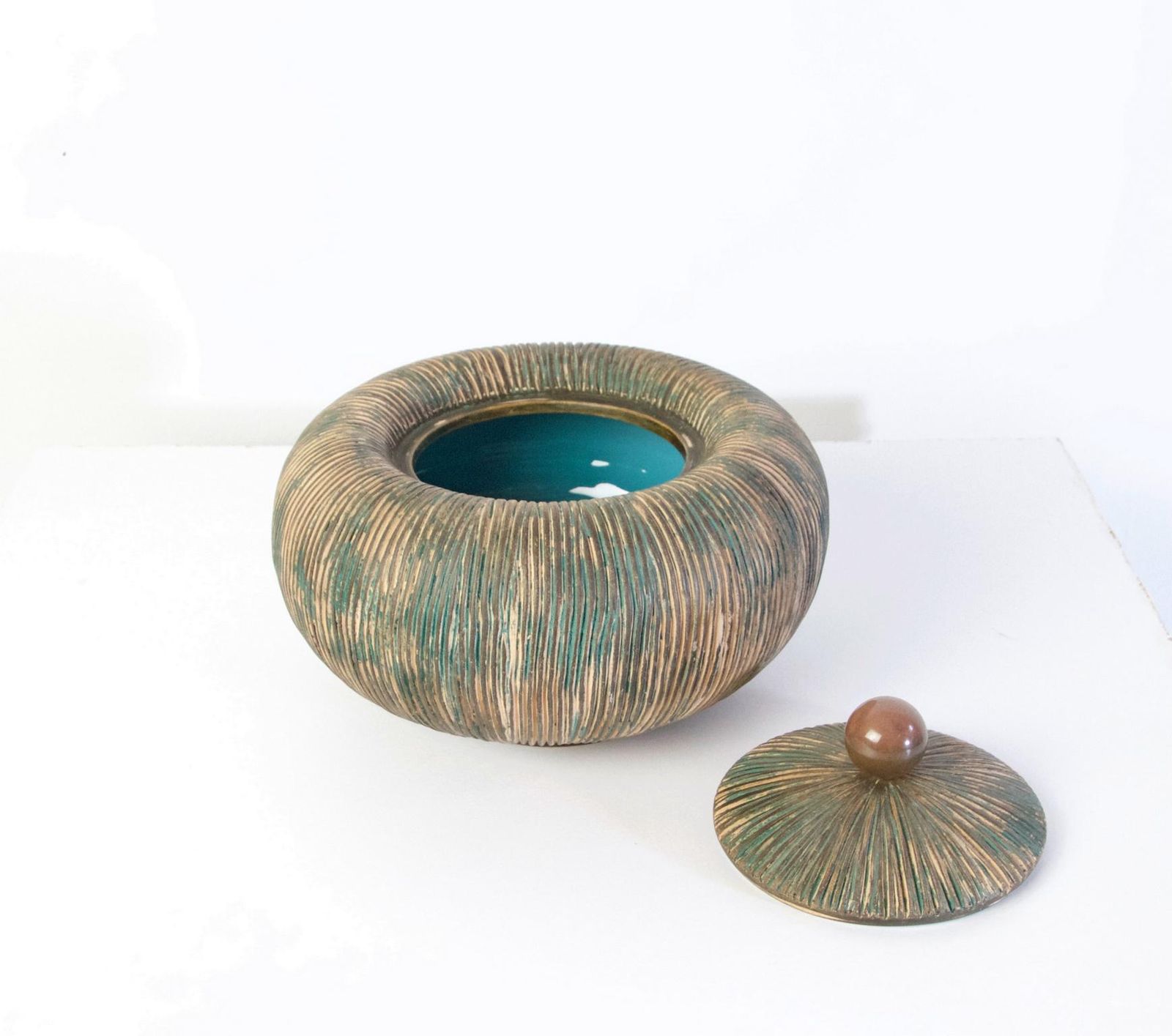 Mid Century Lidded Bowl By Ceramiche Batignani, Italy photo furniture