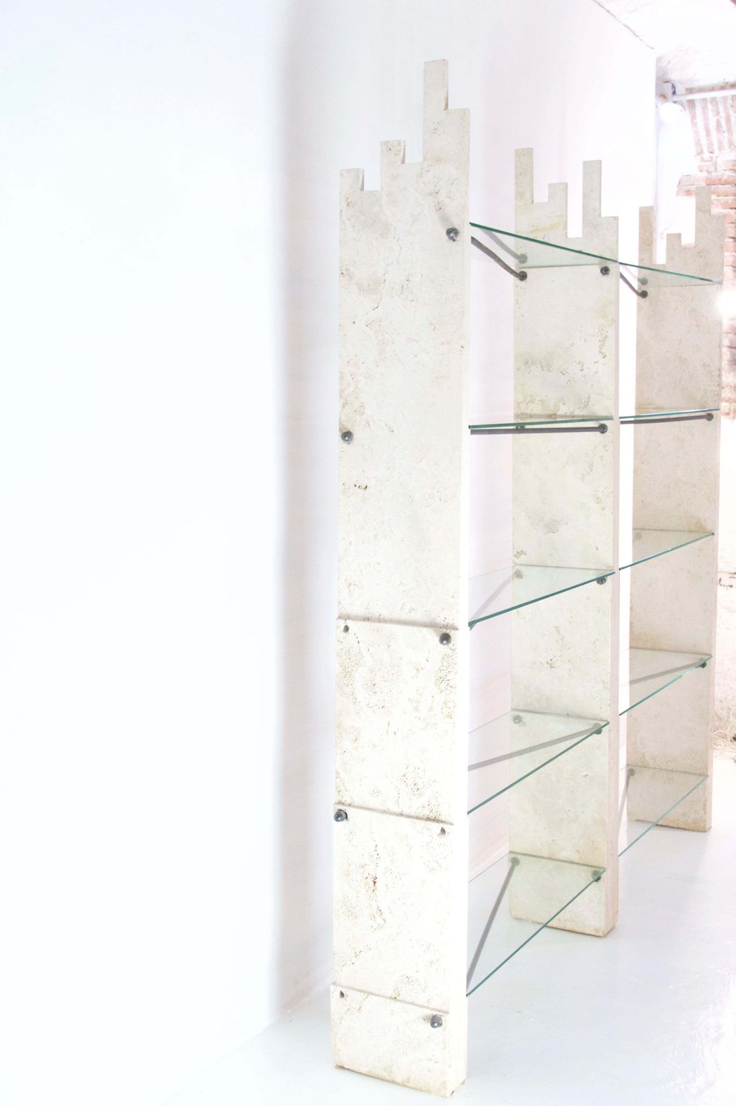 Sculptural Wall Unit In Travertine, Italy, 1970s photo furniture