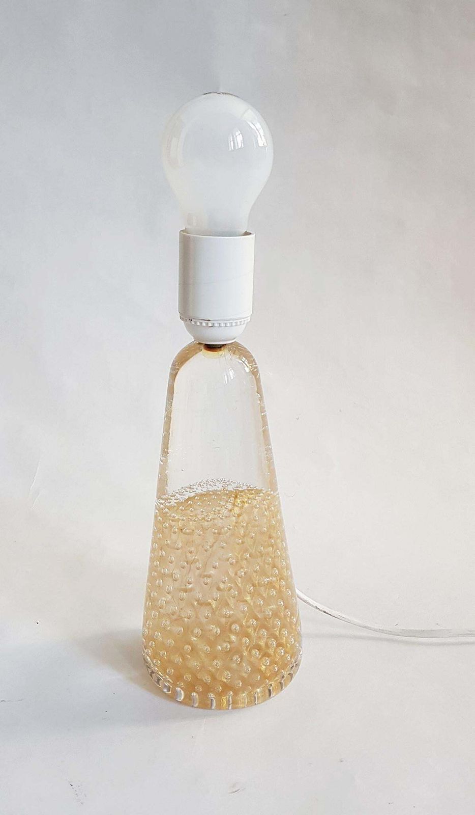 Table Lamp In Art Glass 24 Karat Gold By Marcolin Art Crystal, Sweden, 1960s photo Lighting