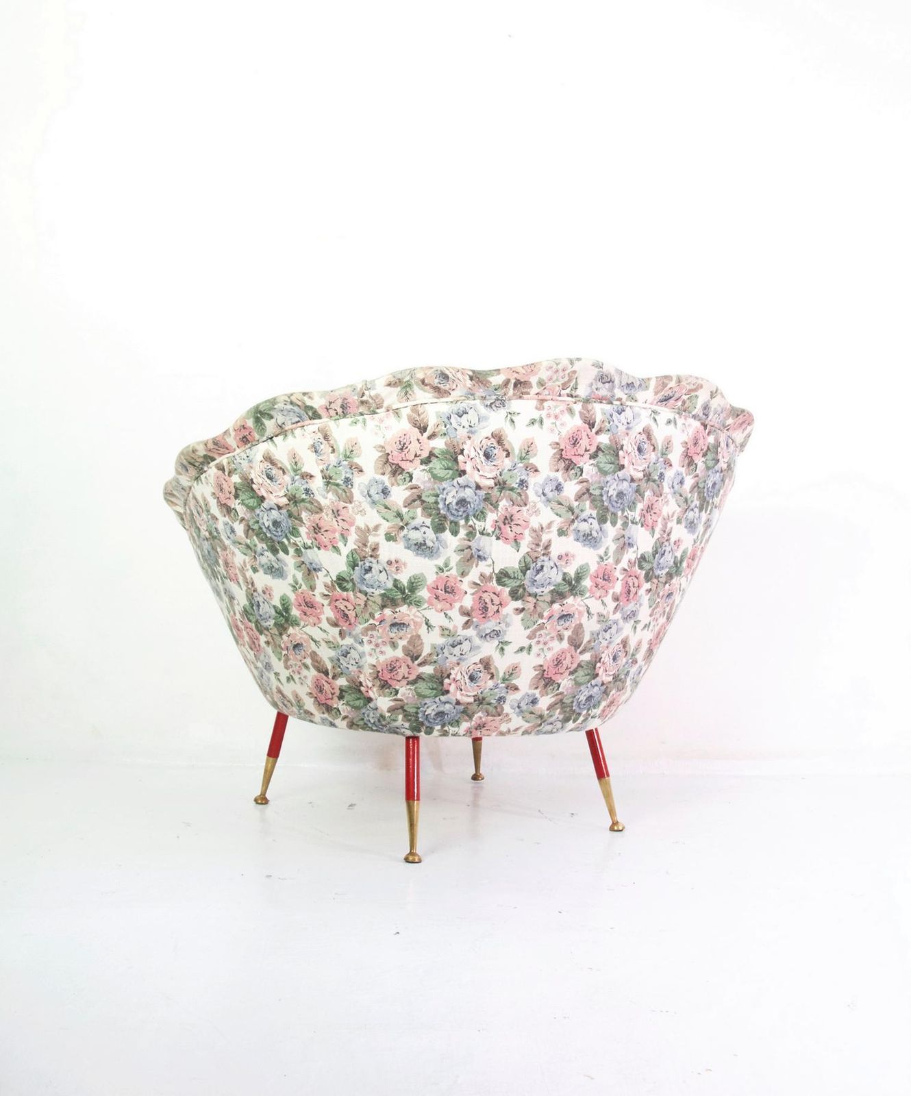 photo for sale Pair Of Midcentury Italian Clam Shell Armchairs