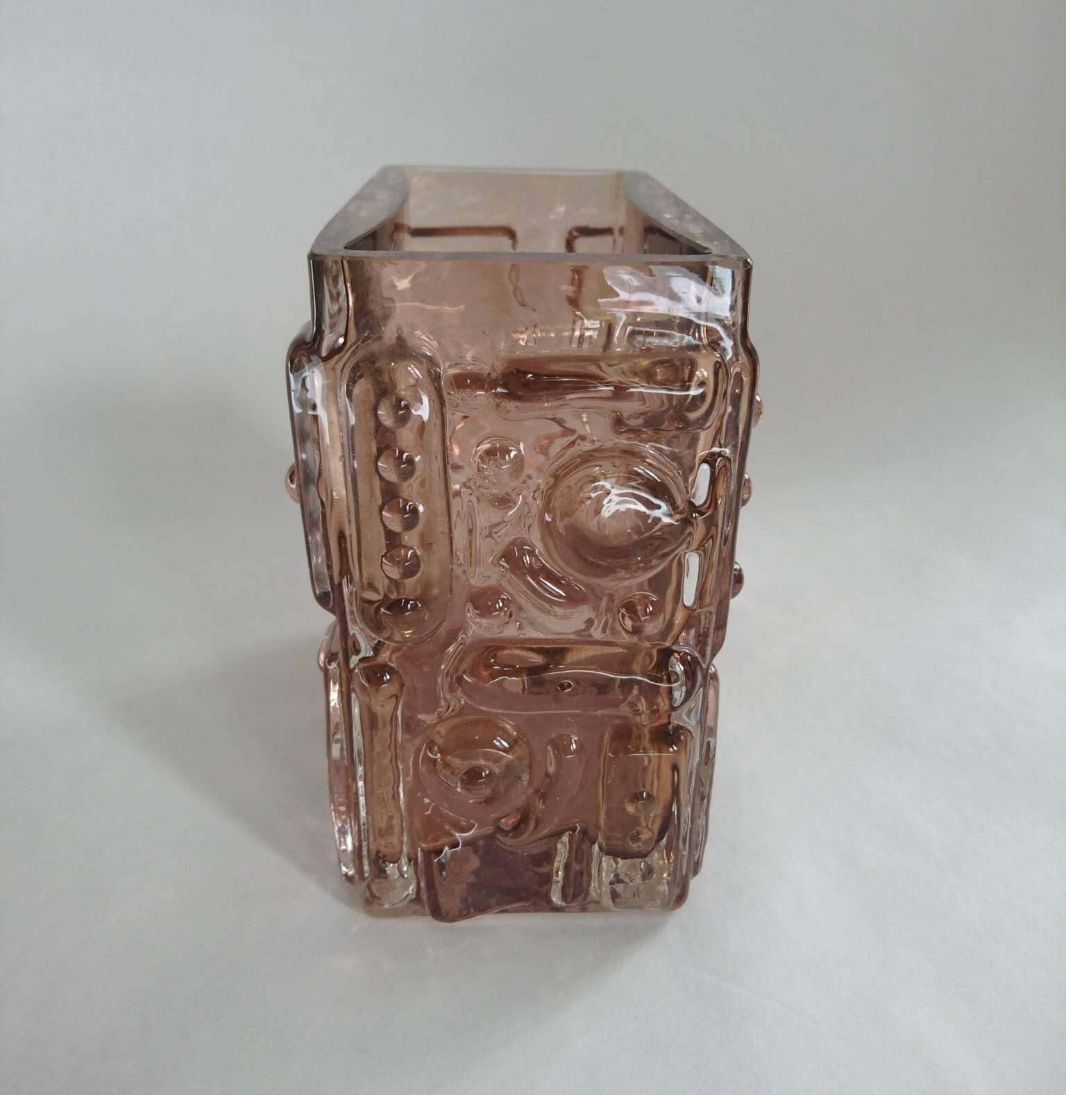 Midcentury Glass Vase By Josef Schott, Smålandshyttan, Sweden photo for sale