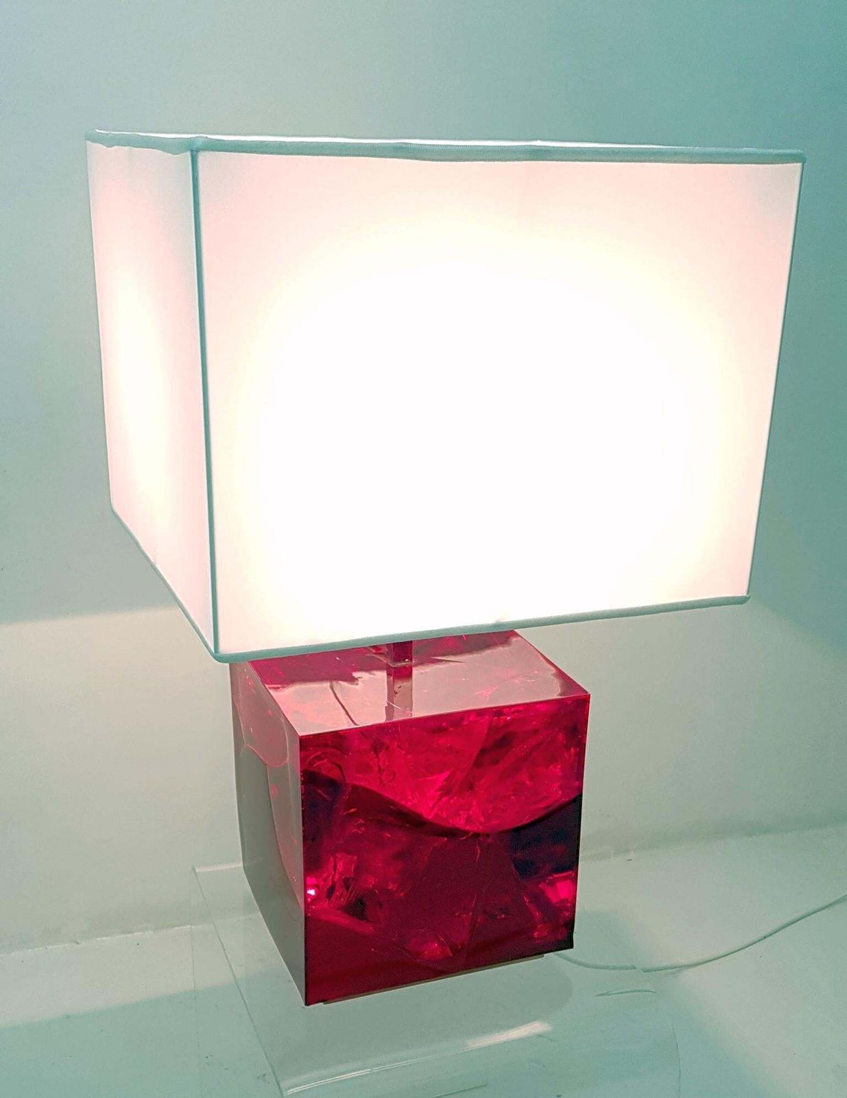 Table Lamp In Fractal Resin By Pierre Giraudon Made In France photo for sale