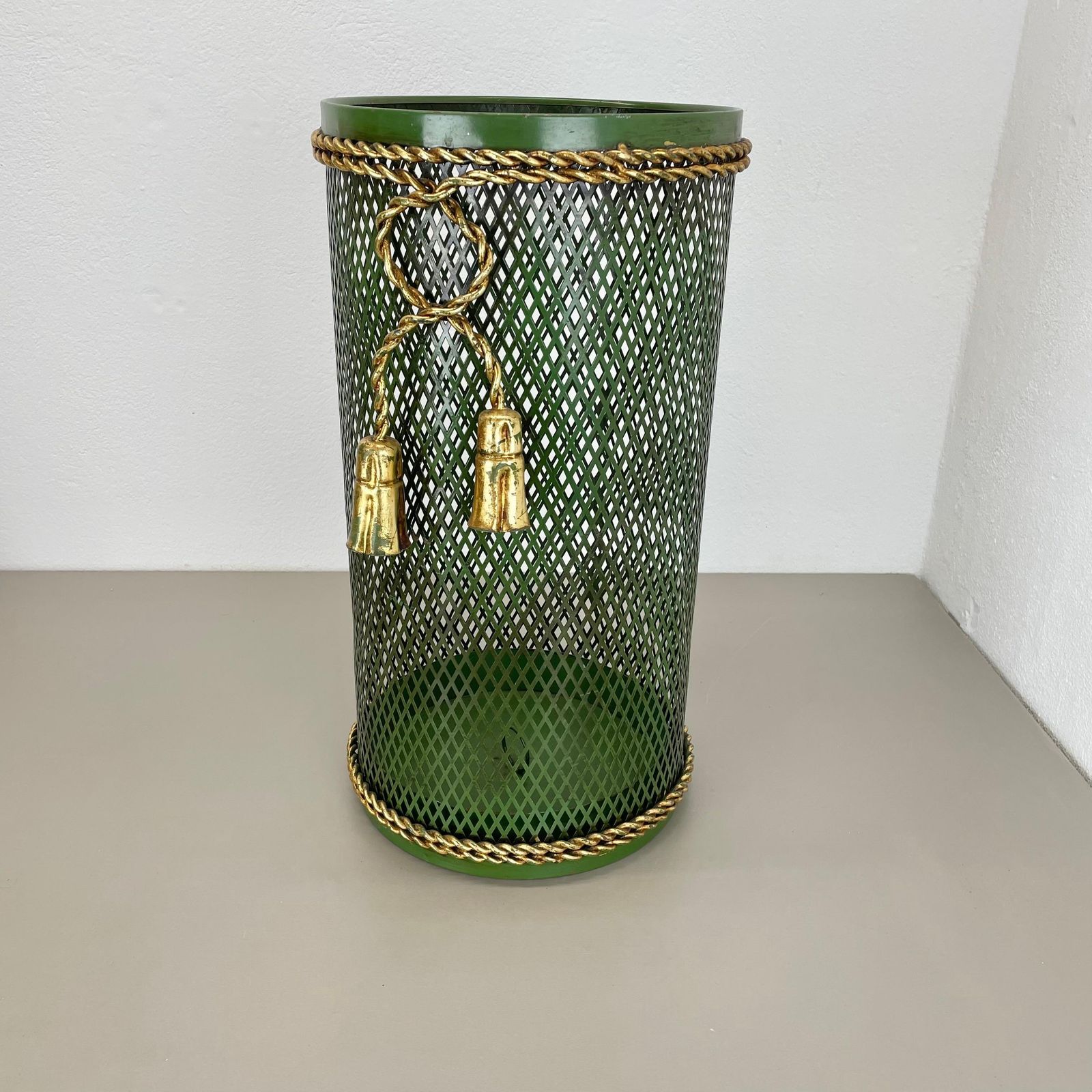 Hollywood Regency Gilded Metal Umbrella Stand By Li Puma, Firenze, Italy, 1950s photo furniture