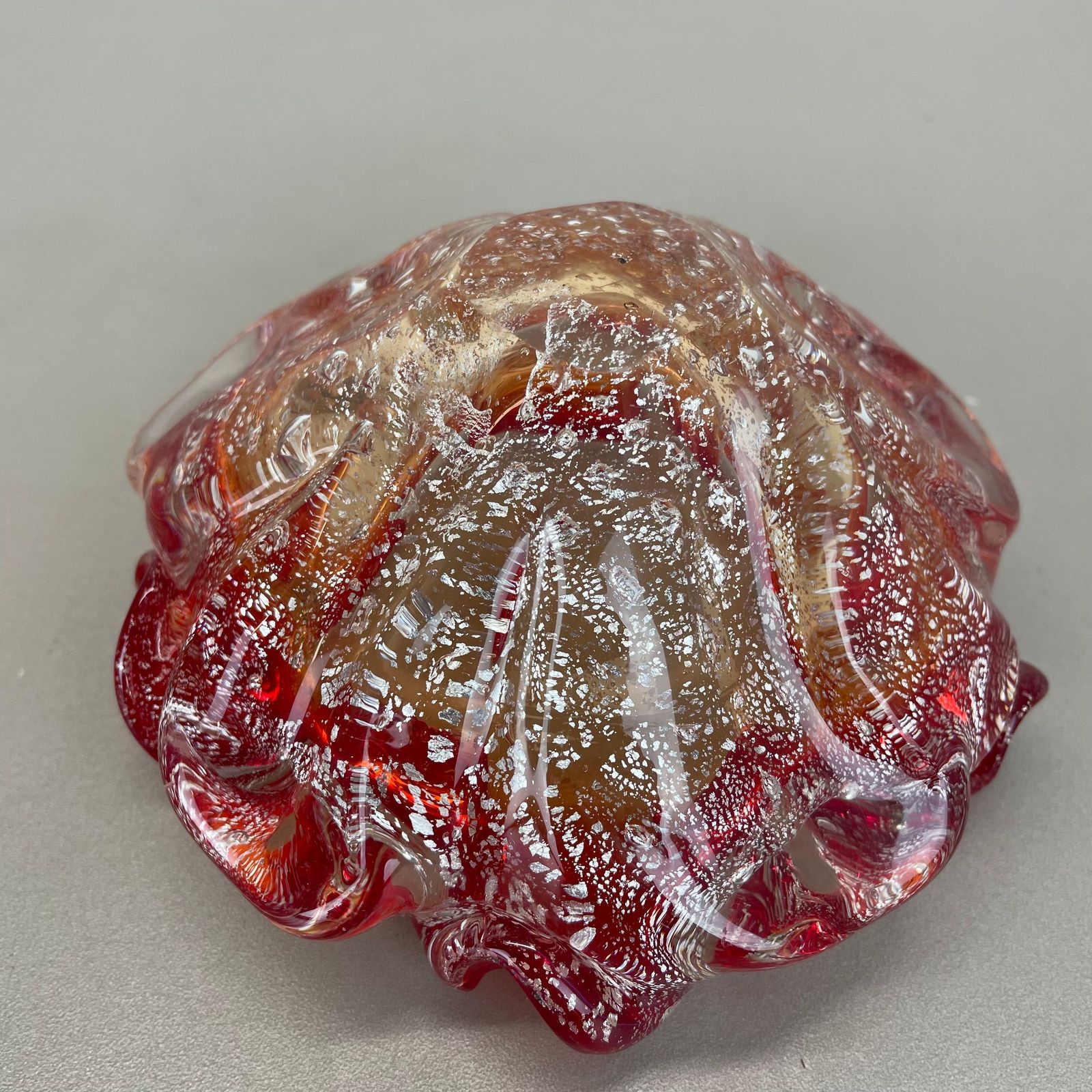 photo vintage Murano Glass "Floral" Bowl Element Shell Ashtray By Barovier + Toso, Italy, 1970