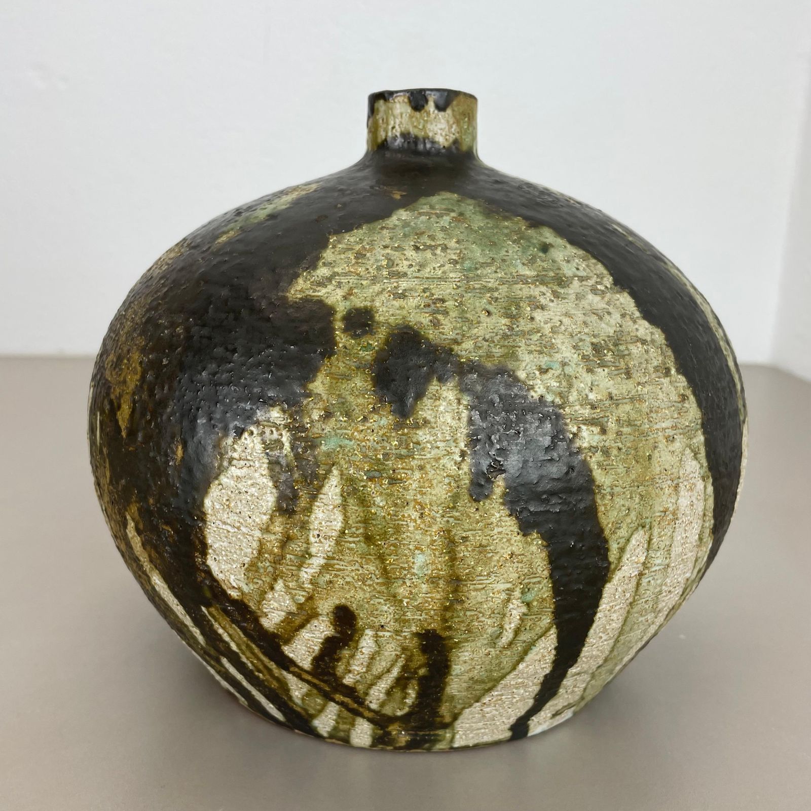 Home Decor Abstract 21cm Ceramic Studio Pottery Vase By Gerhard Liebenthron, Germany, 1960s photo