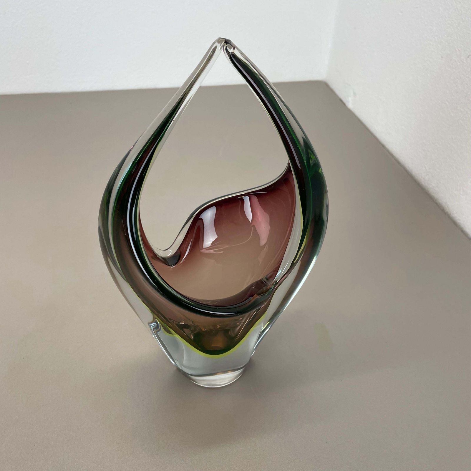 Home Decor Large 30cm 1.9kg Glass Element Bowl By Flavio Poli Attrib., Murano, Italy, 1970s photo