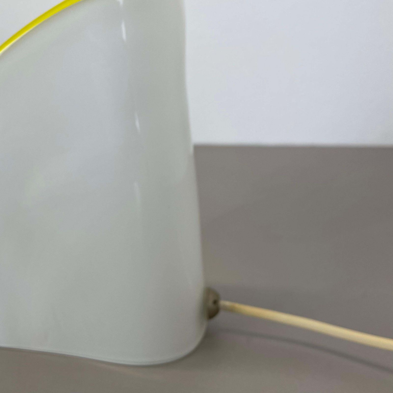 694.0 Minimalist White And Yellow Murano Glass Table Light By De Majo, Italy 1970s photo