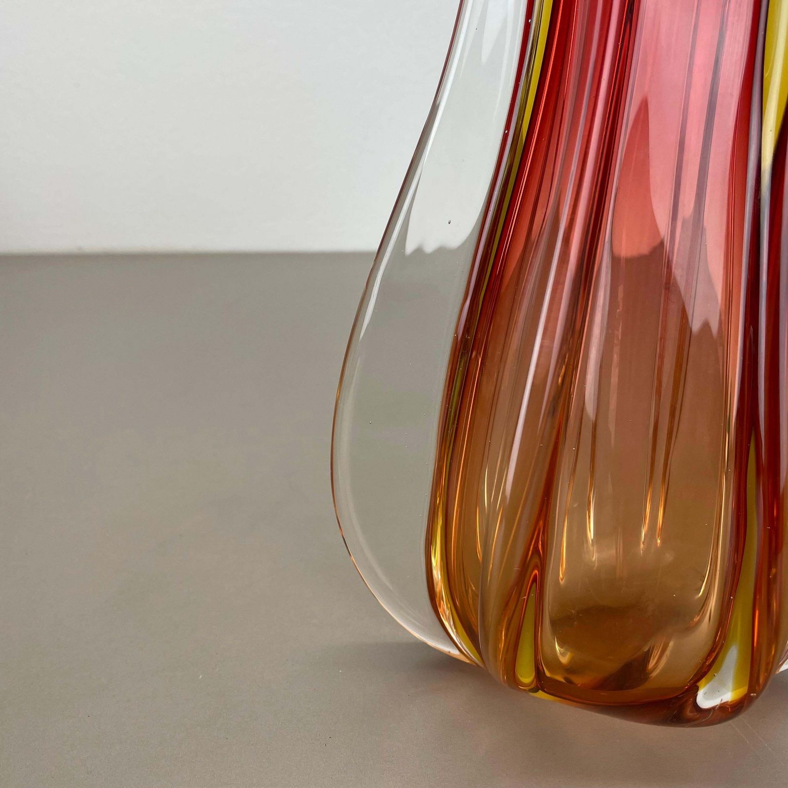 Large 35cm 2.4kg Colorful Glass Vase By Flavio Poli Attrib., Murano, Italy 1970s photo Home Decor