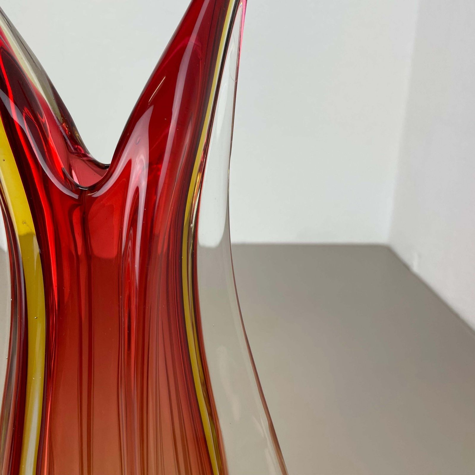 Large 35cm 2.4kg Colorful Glass Vase By Flavio Poli Attrib., Murano, Italy 1970s photo buy