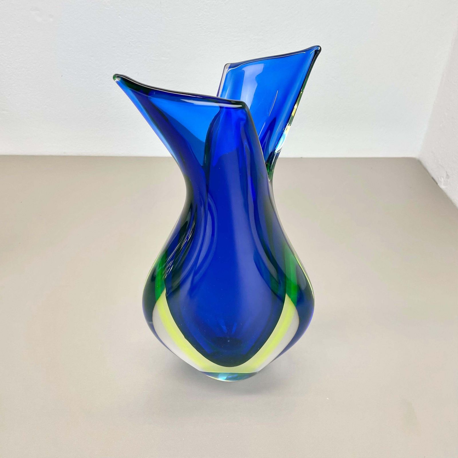 Xxl 36cm 4.9kg Sommerso Glass Vase By Flavio Poli For Seguso, Murano, Italy 1970 photo Home Decor