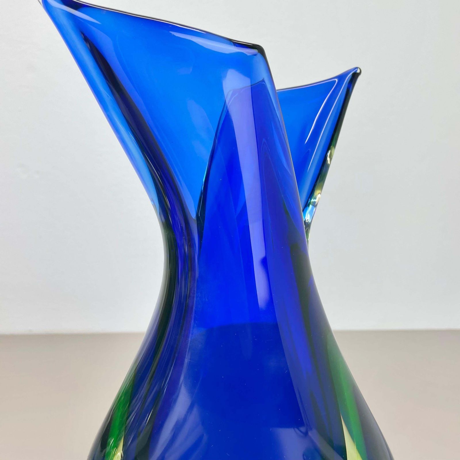 Home Decor Xxl 36cm 4.9kg Sommerso Glass Vase By Flavio Poli For Seguso, Murano, Italy 1970 photo
