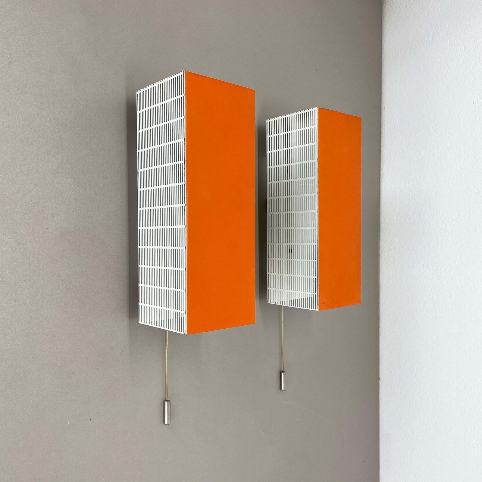 Set Of Two Hole Pattern Pop Art Wall Light Sconces Mategot Style, France, 1970s photo furniture