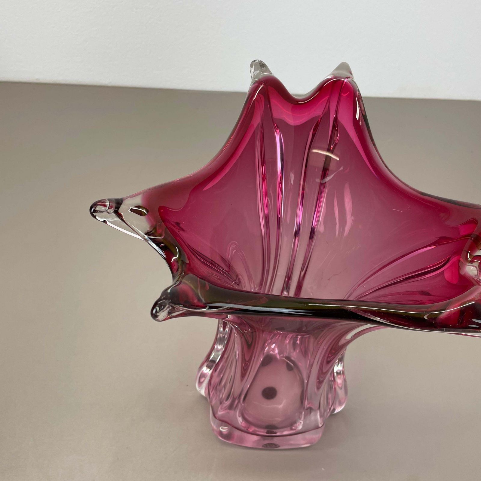 Large 4.1kg 32cm Murano "Chambord" Glass Vase By Fratelli Toso, Italy, 1970s photo buy