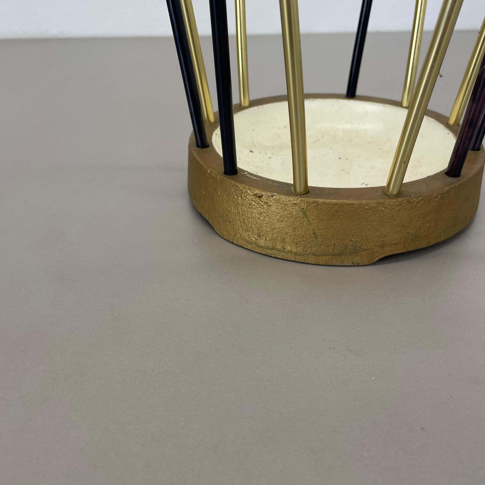 Home Decor Original Mid Century Metal Brass Modernist Bauhaus Umbrella Stand Germany, 1950s photo