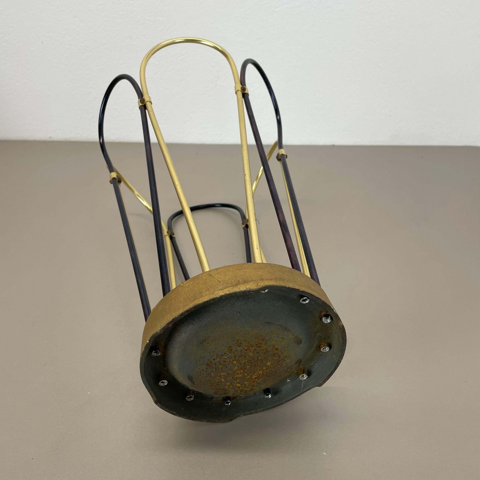 photo buy Original Mid Century Metal Brass Modernist Bauhaus Umbrella Stand Germany, 1950s