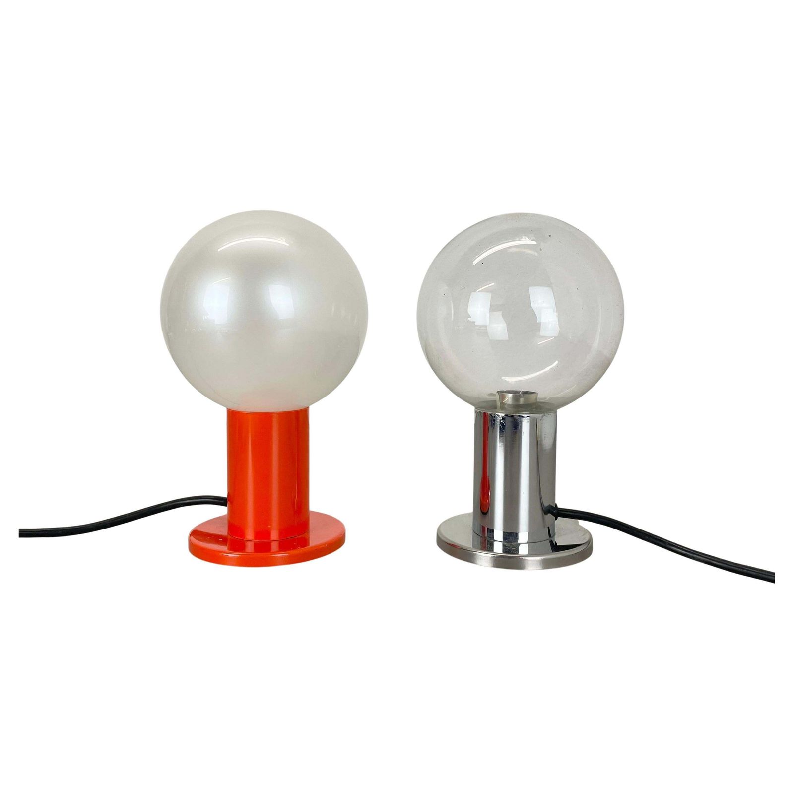 Set Of 2 Table Light Glass Bulb Designed By Motoko Ishi For Staff Lights, 1970s