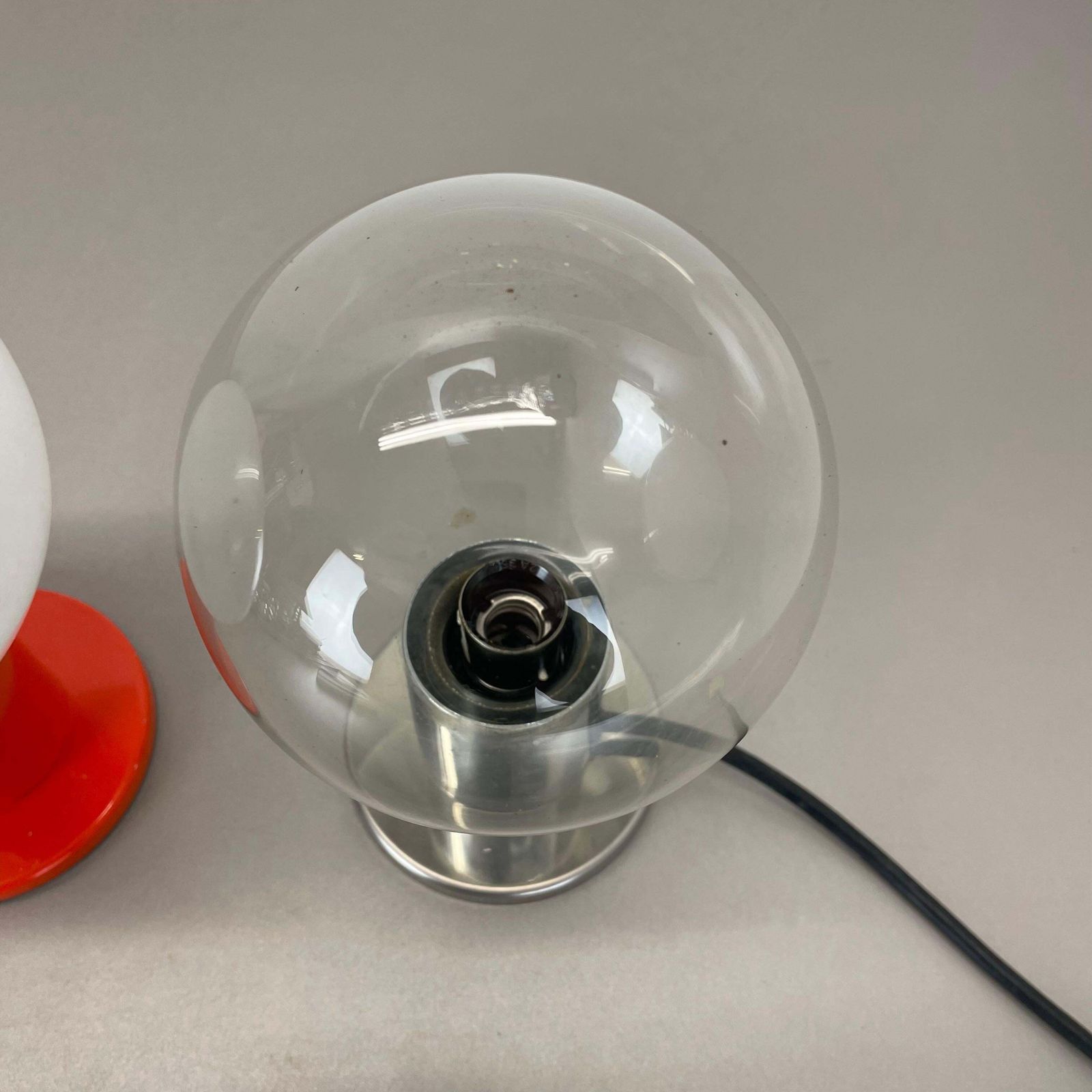 Set Of 2 Table Light Glass Bulb Designed By Motoko Ishi For Staff Lights, 1970s photo buy