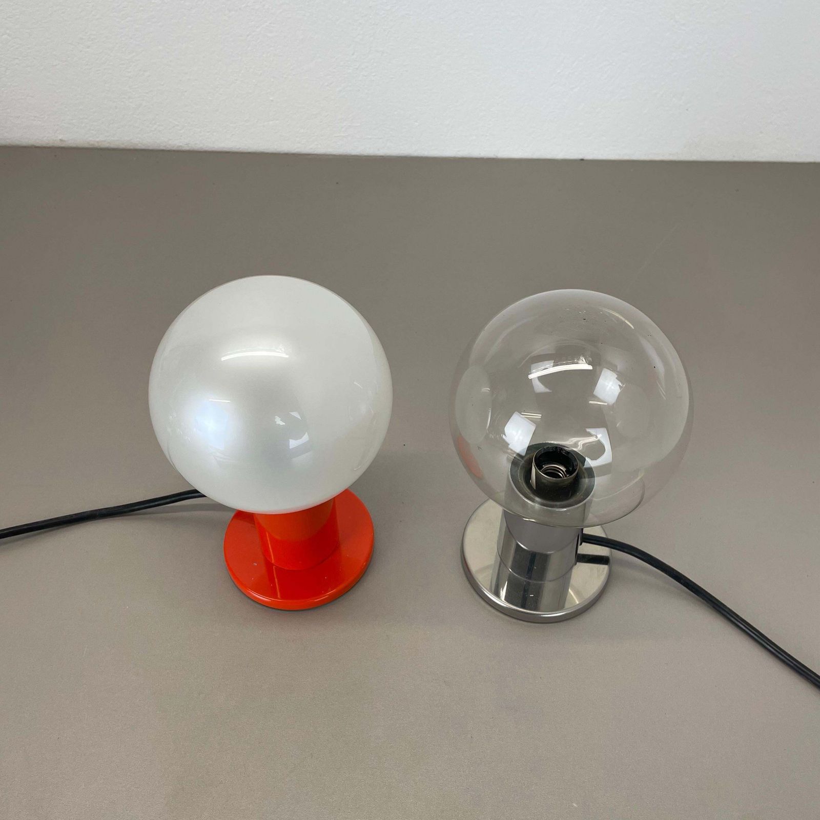 photo for sale Set Of 2 Table Light Glass Bulb Designed By Motoko Ishi For Staff Lights, 1970s