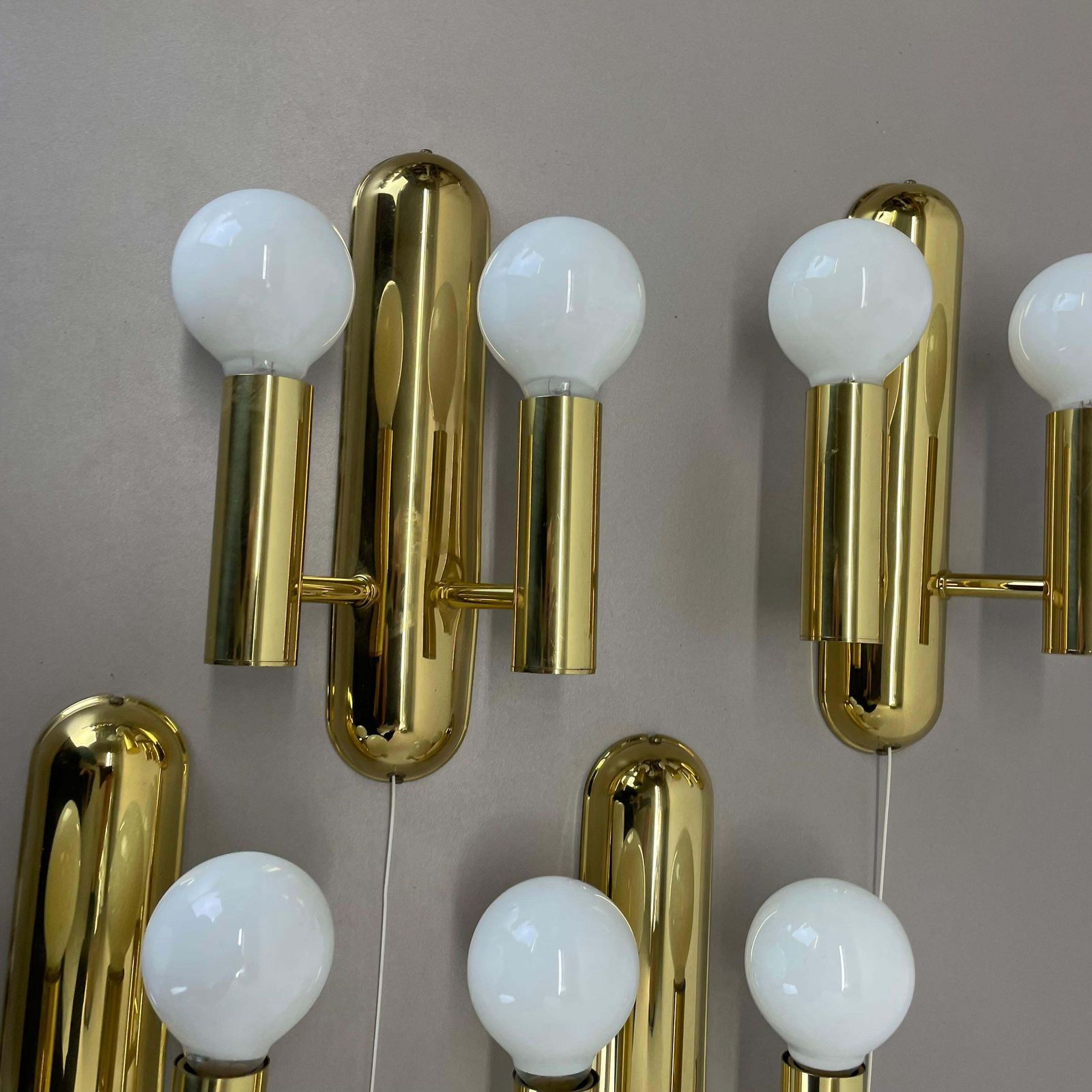 2 Of 4 Pop Art Space Age Brass Wall Light By Sölken Lights Germany, 1980s photo 876.0