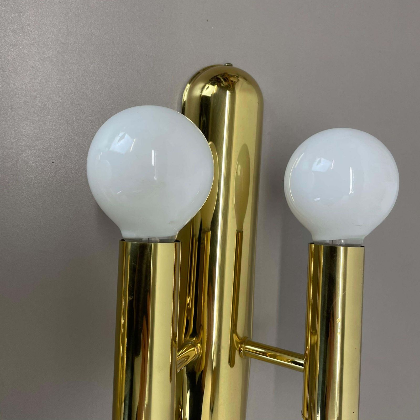 2 Of 4 Pop Art Space Age Brass Wall Light By Sölken Lights Germany, 1980s photo vintage
