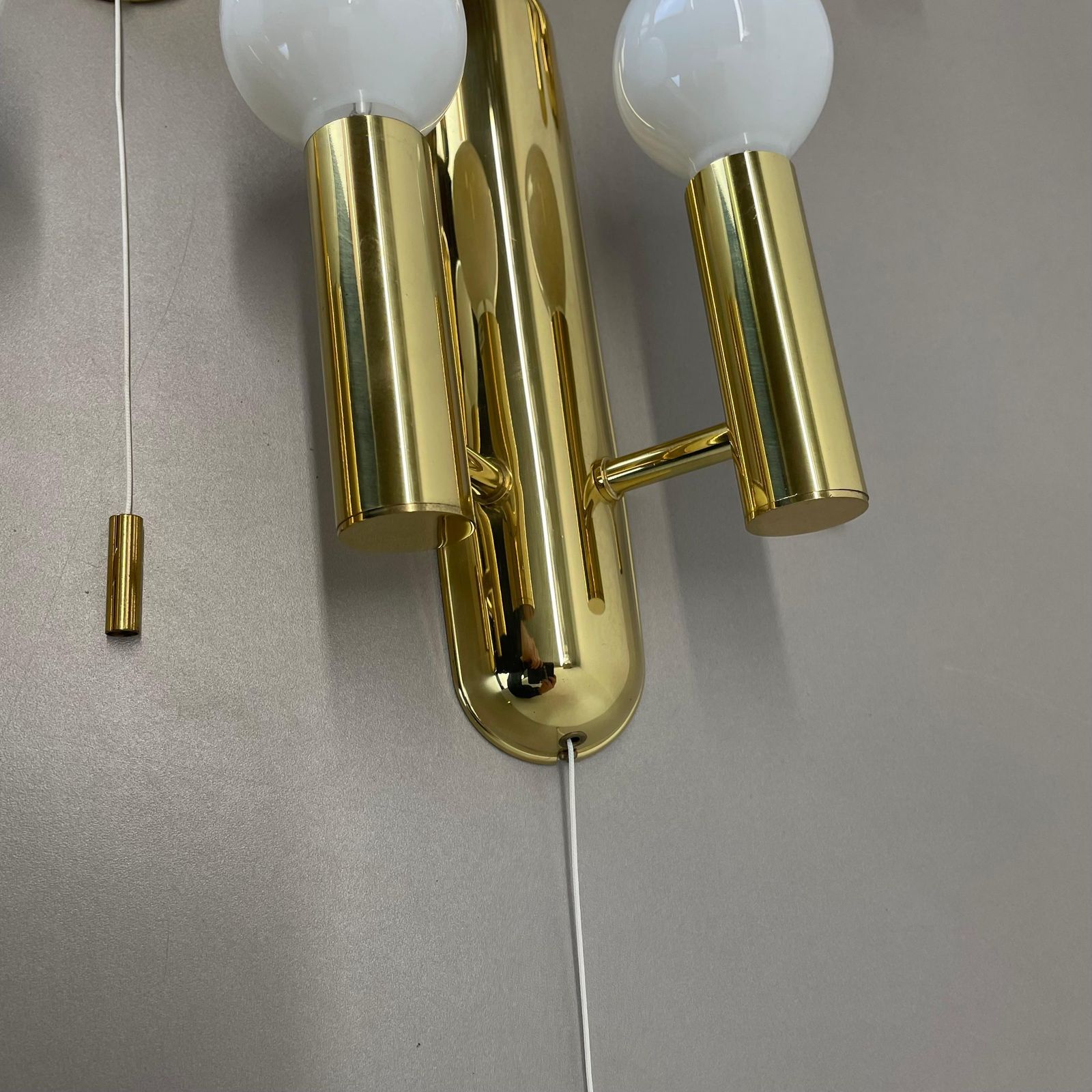 876.0 2 Of 4 Pop Art Space Age Brass Wall Light By Sölken Lights Germany, 1980s photo