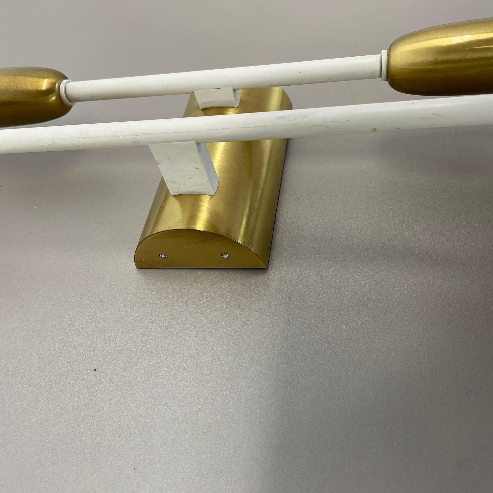 photo furniture Rare Minimalist 37cm Brass Stilnovo Style Theatre Wall Light Sconce, Italy 1950s