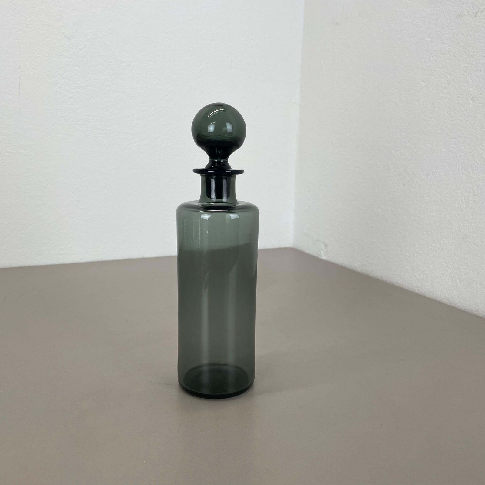 Rare Green Glass Decanter By Saara Hopea For Nuutajärvi Notsjö, Finland 1970s photo for sale