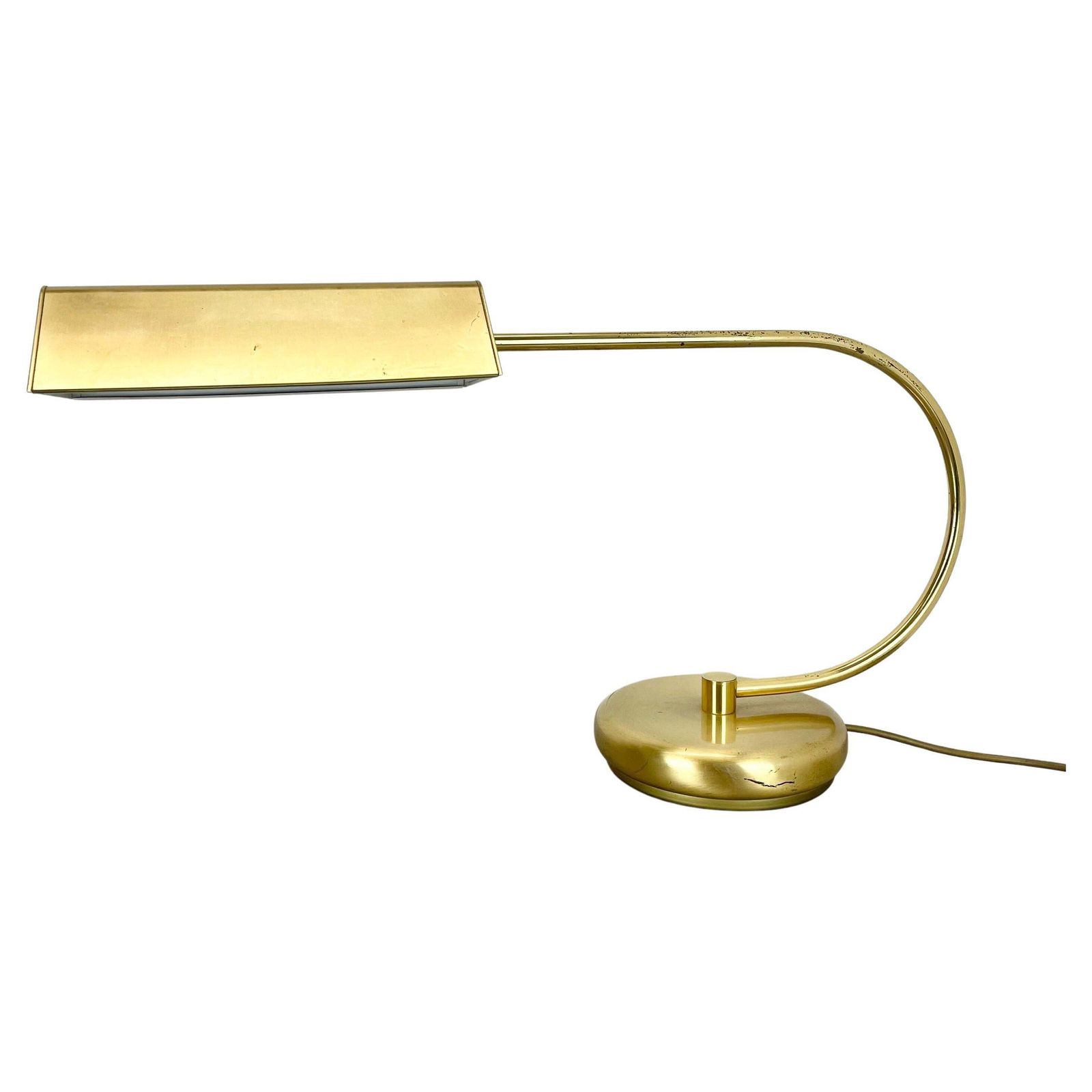 Rare Xxl Space Age Brass Metal Koch And Lowy Style Table Light, Germany 1970s