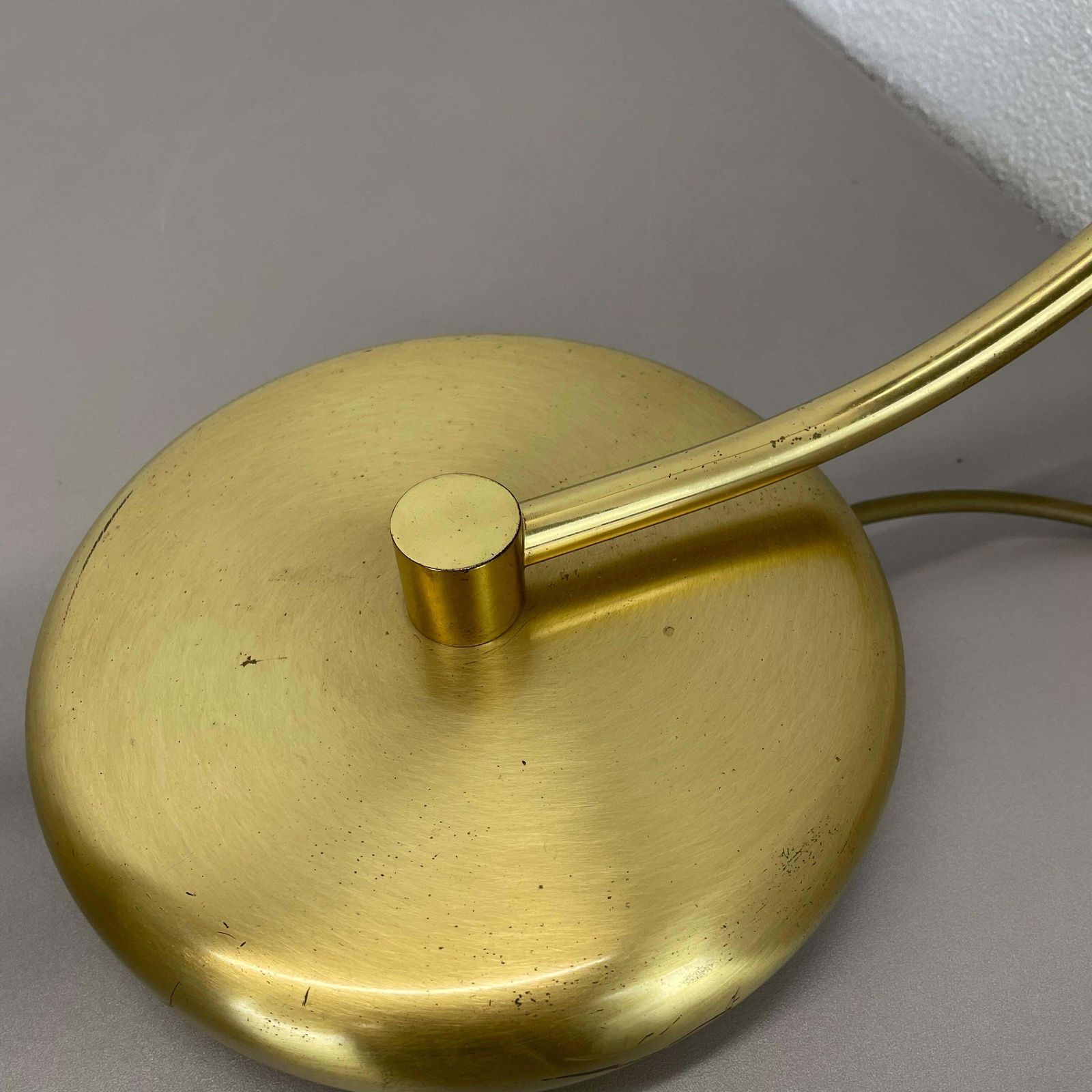 Rare Xxl Space Age Brass Metal Koch And Lowy Style Table Light, Germany 1970s photo vintage