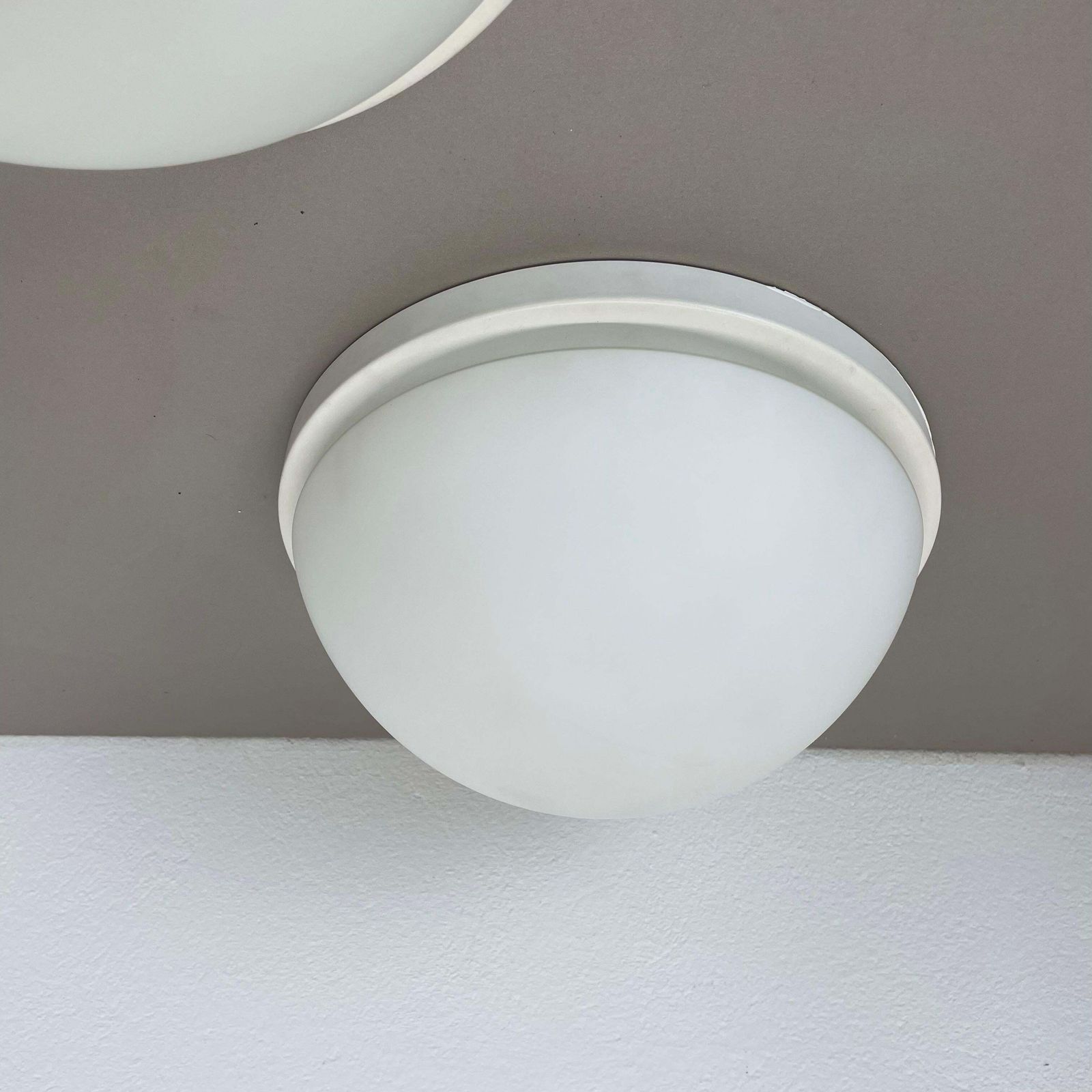 Set Of 2 Metal And Glass Wall Ceiling Lights By Glashütte Limburg, Germany, 1980 photo vinterior
