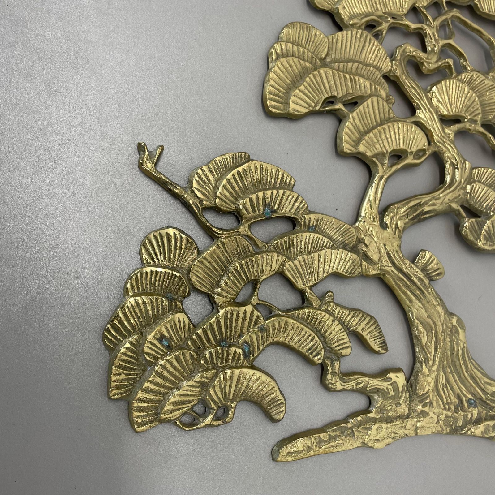 Art Vintage Modernist Brass Wall Object Decoration Sculpture Bonsai, Germany, 1960s photo