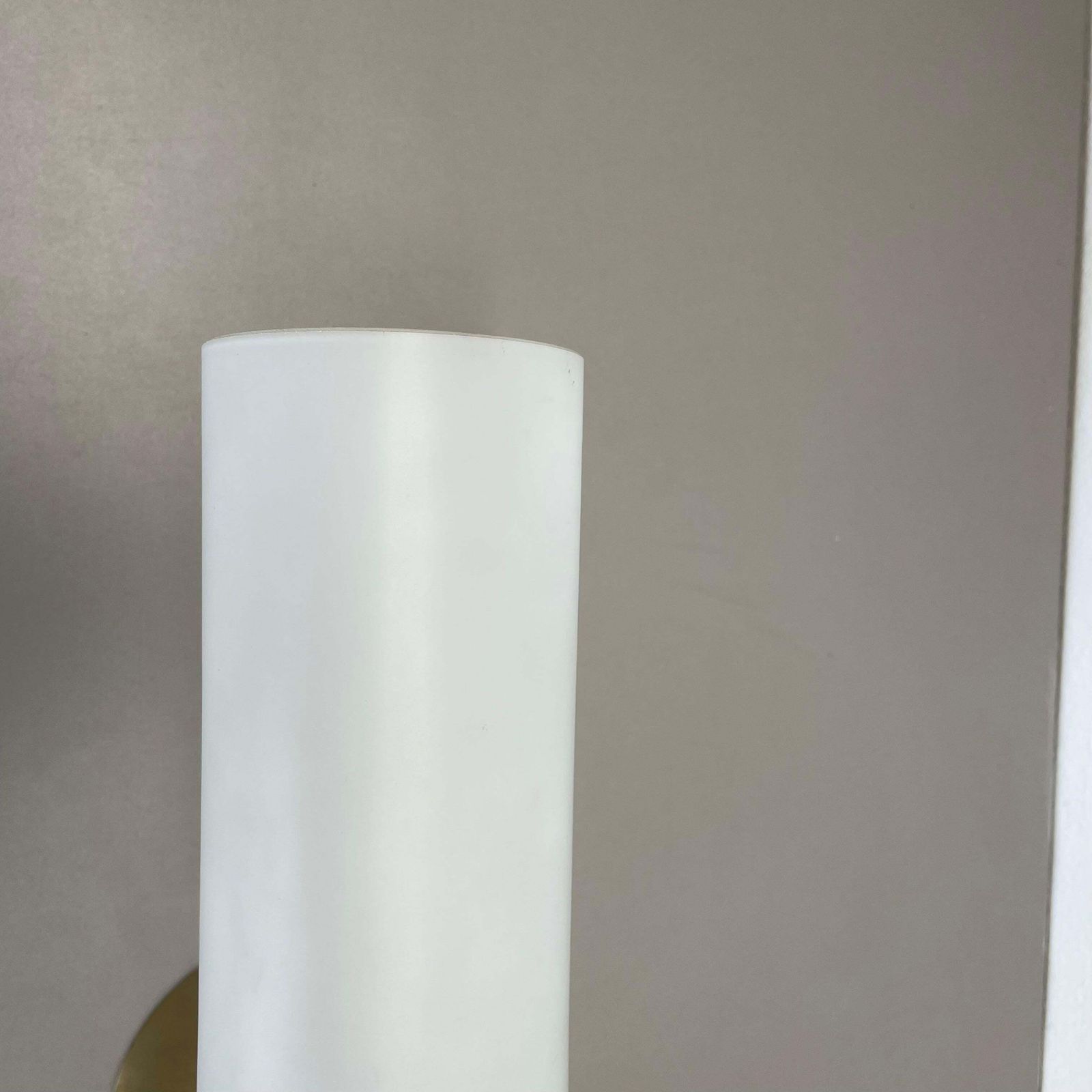 Large 36cm Modernist Brass And Glass Theatre Wall Light Sconces, France, 1950s photo Lighting