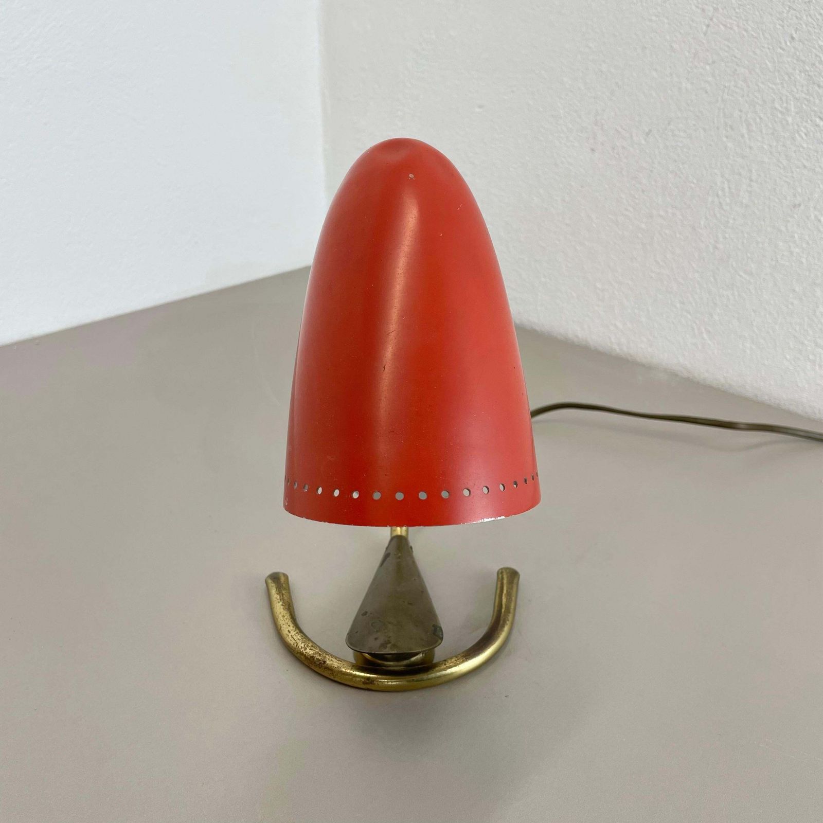 Original Hollywood Regency Stilnovo Style Brass Sputnik Table Light, Italy 1950s photo vintage