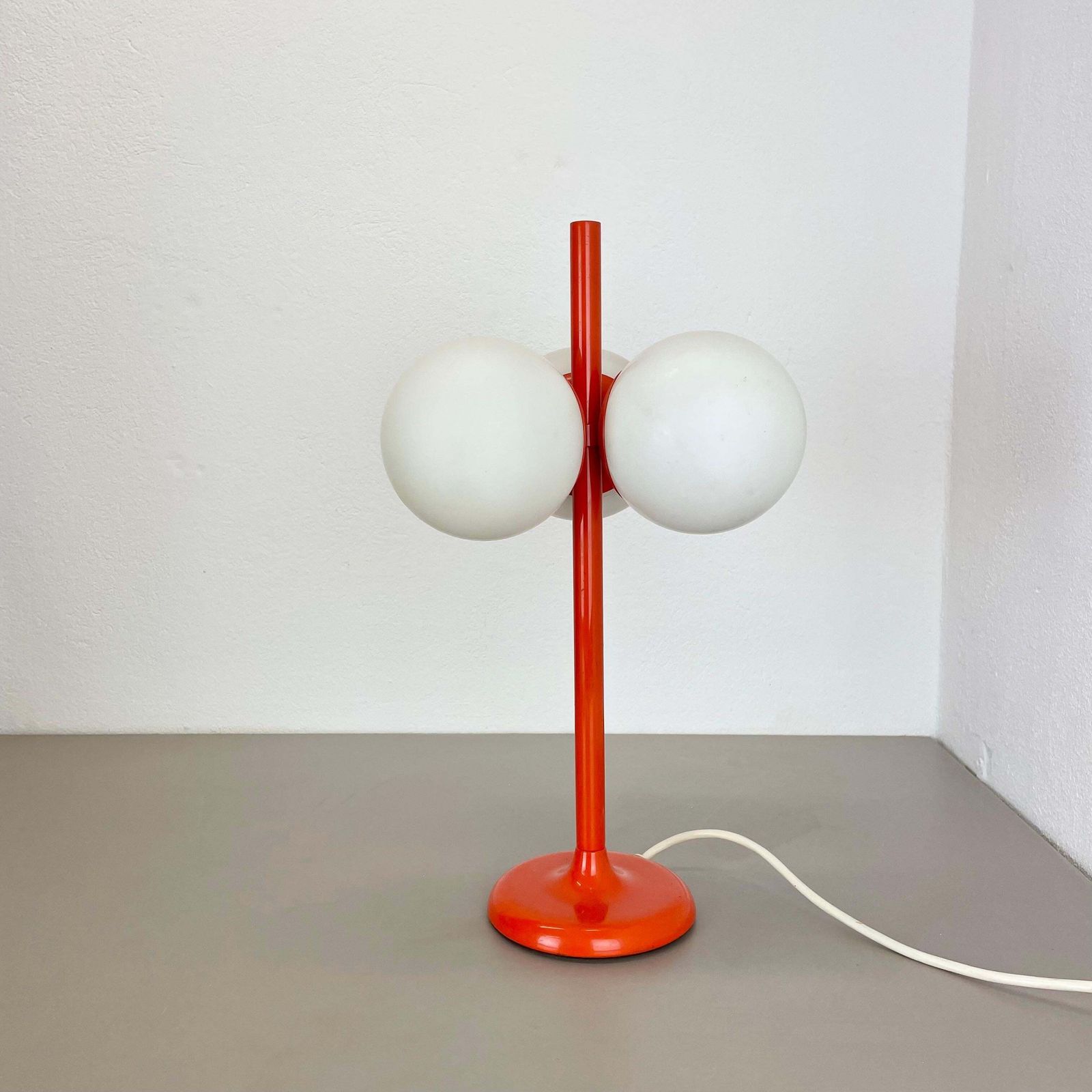 1 Of 2 Modernist Orange Sputnik Table Light Kaiser Leuchten, 1970s Germany photo Lighting