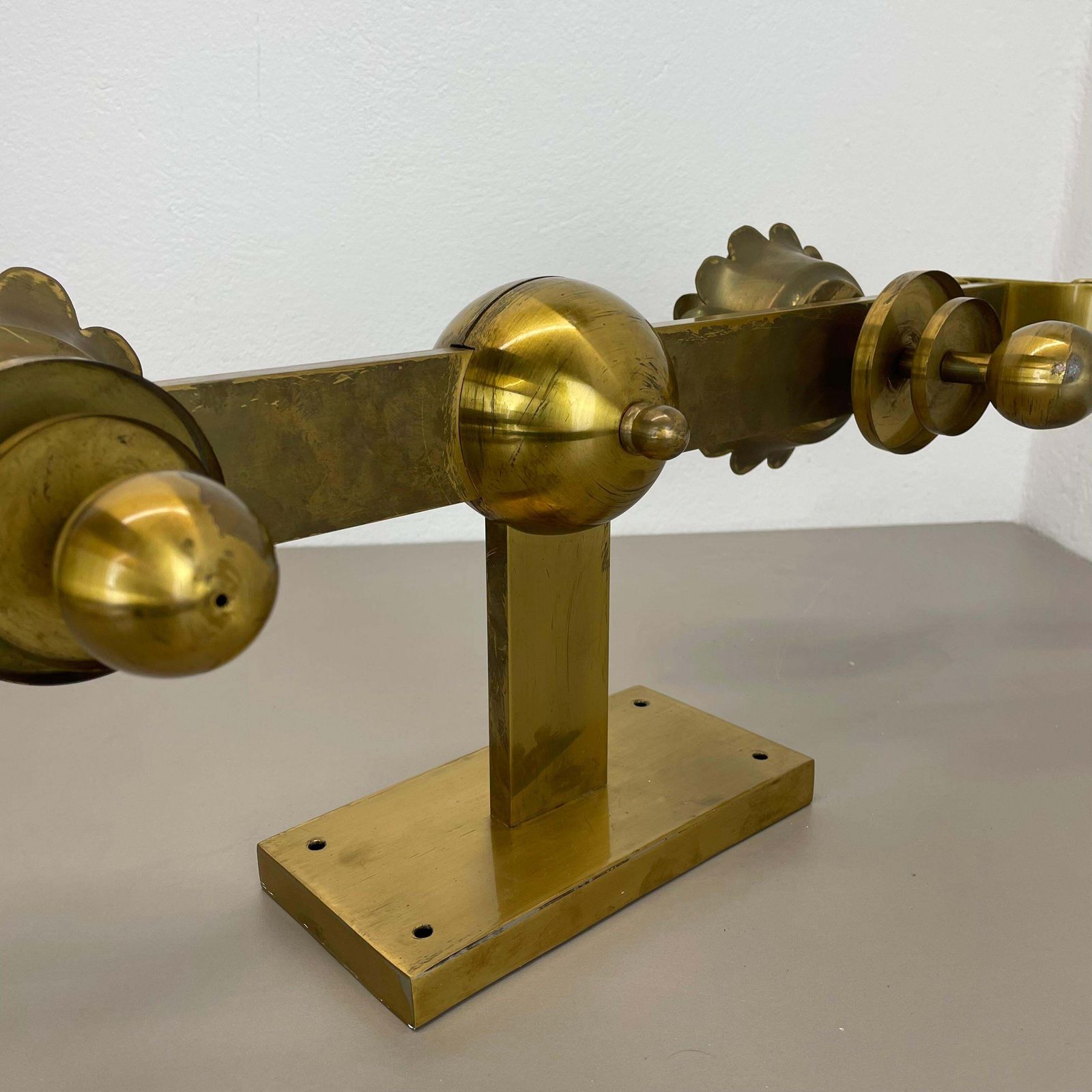 photo buy Rare Xxl Art Deco 65cm Solid Brass Stilnovo Style Theatre Wall Light Italy 1950s