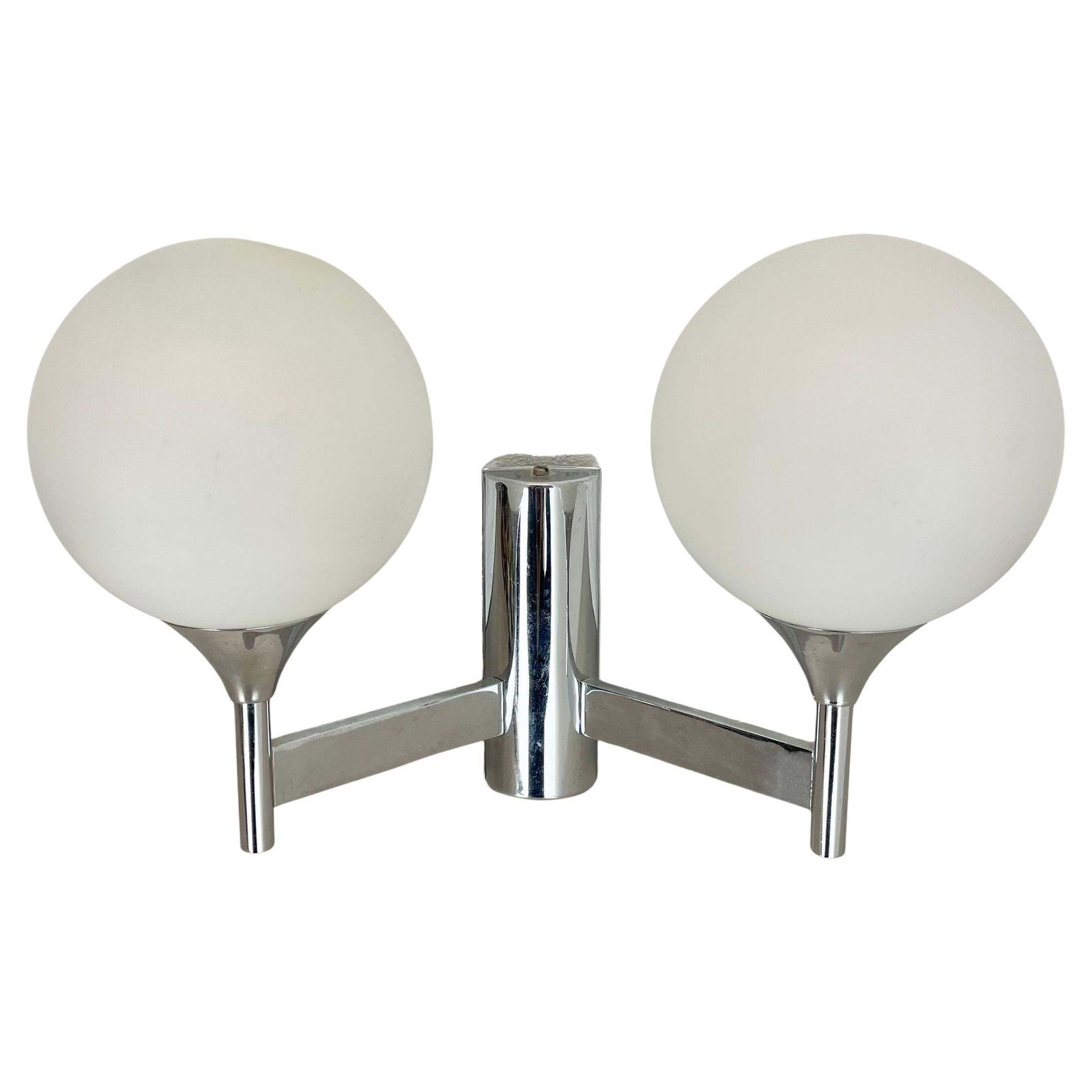 Rare Chrome Tube "Torch" Wall Light By Gaetano Sciolari Attrib., Italy 1970s