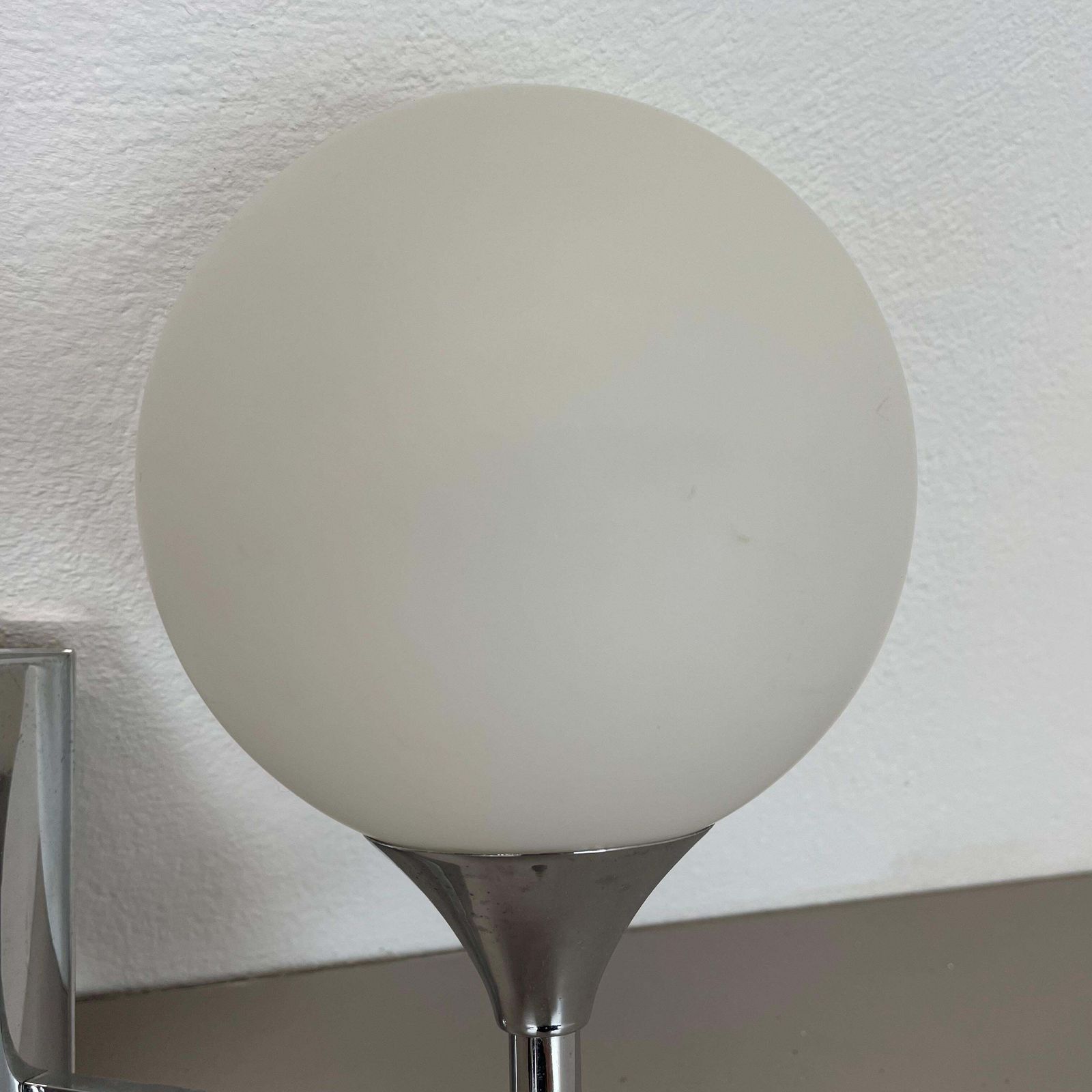 Rare Chrome Tube "Torch" Wall Light By Gaetano Sciolari Attrib., Italy 1970s photo vintage