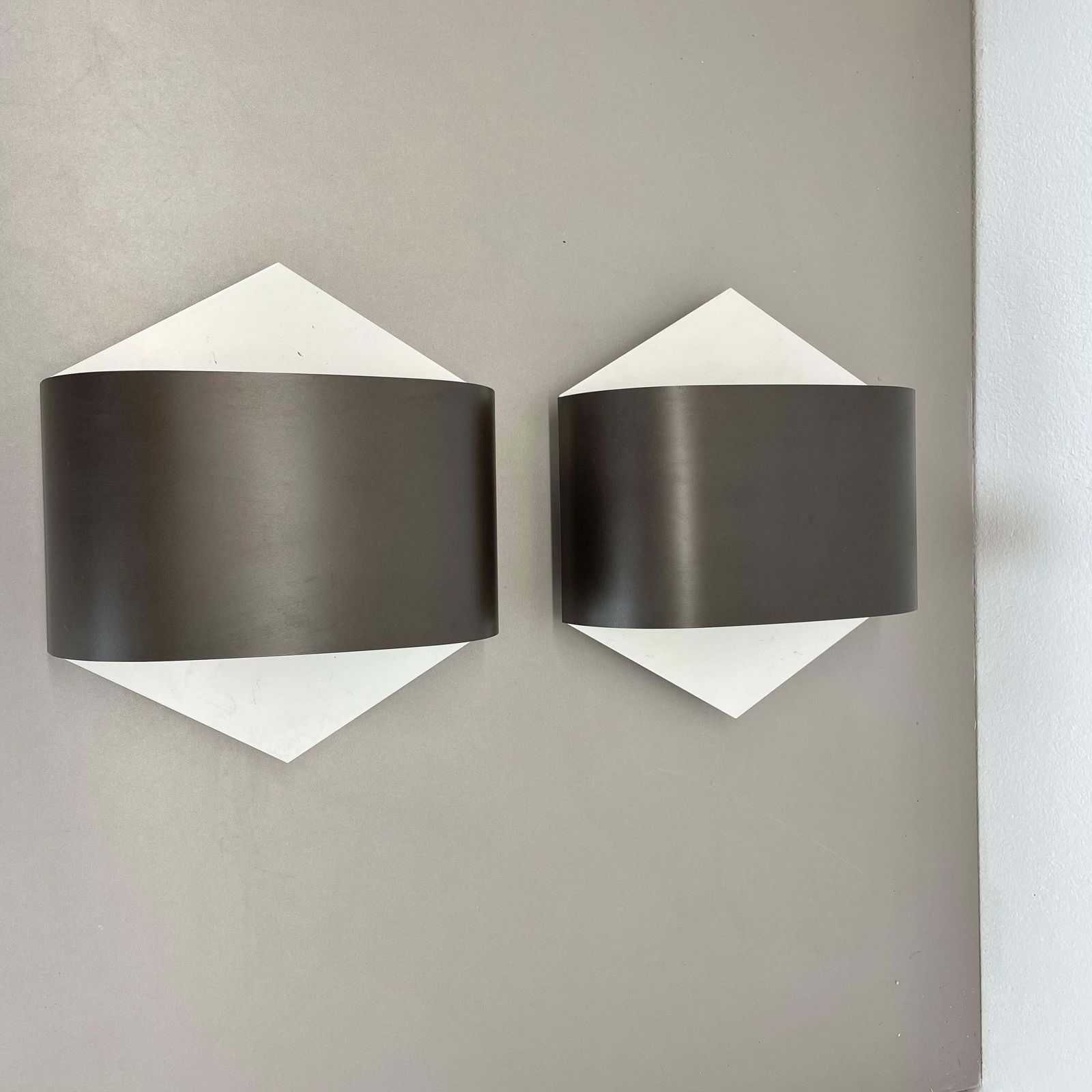 Set Of 2 Cubic Wall Lights Dieter Witte, Rolf Krüger For Staff Leuchten, 1970s photo for sale