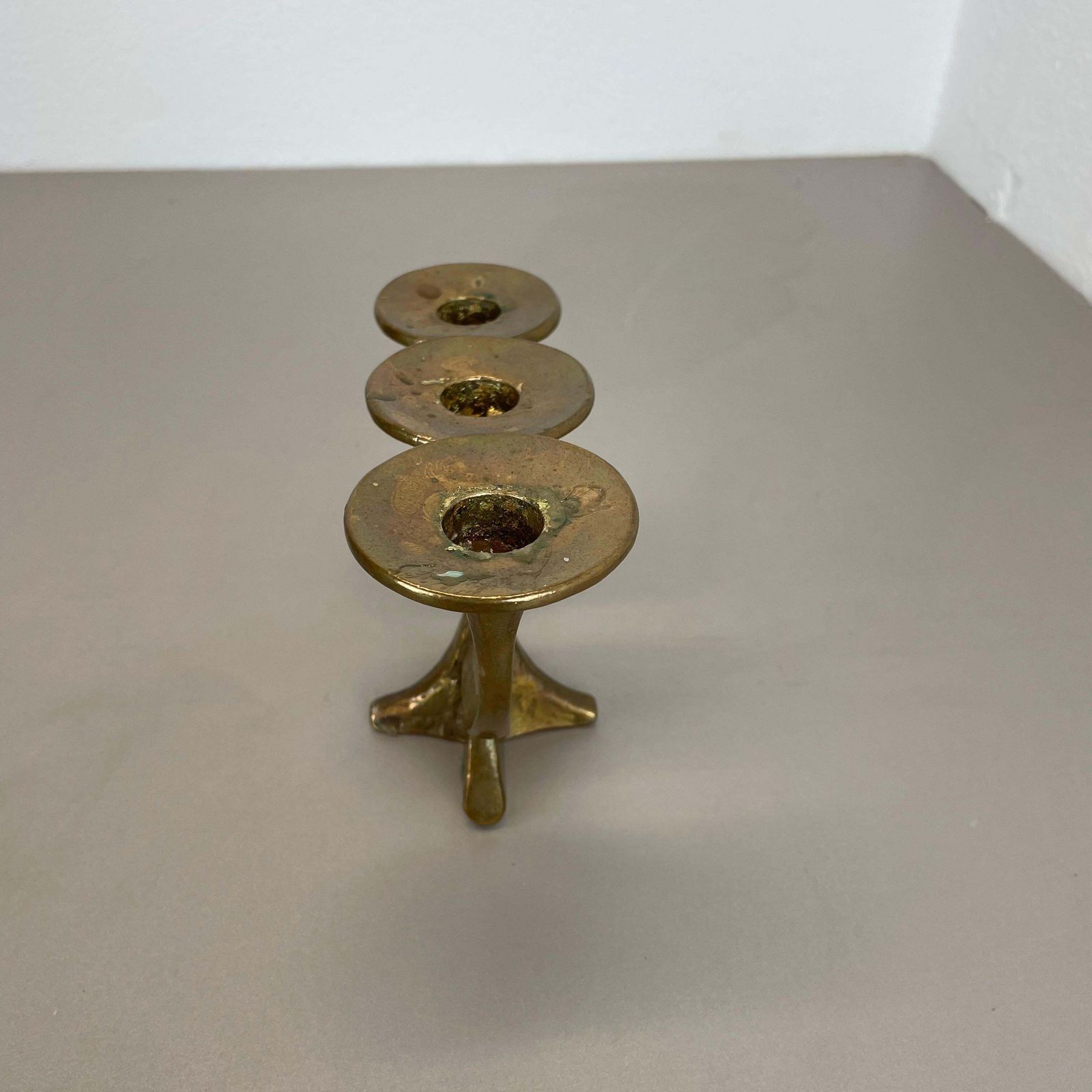 Home Decor Midcentury Brutalist Bronze Candleholder By Michael Harjes, Germany, 1960s photo