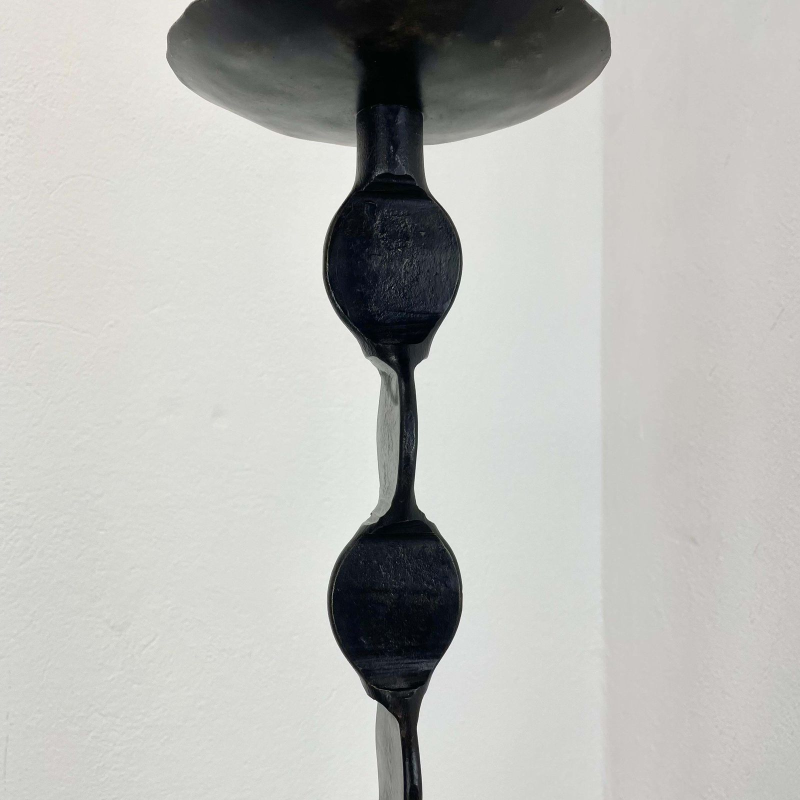 Xl 75cm Modernist Sculptural Brutalist Metal Floor Candleholder, Germany, 1970s photo vinterior