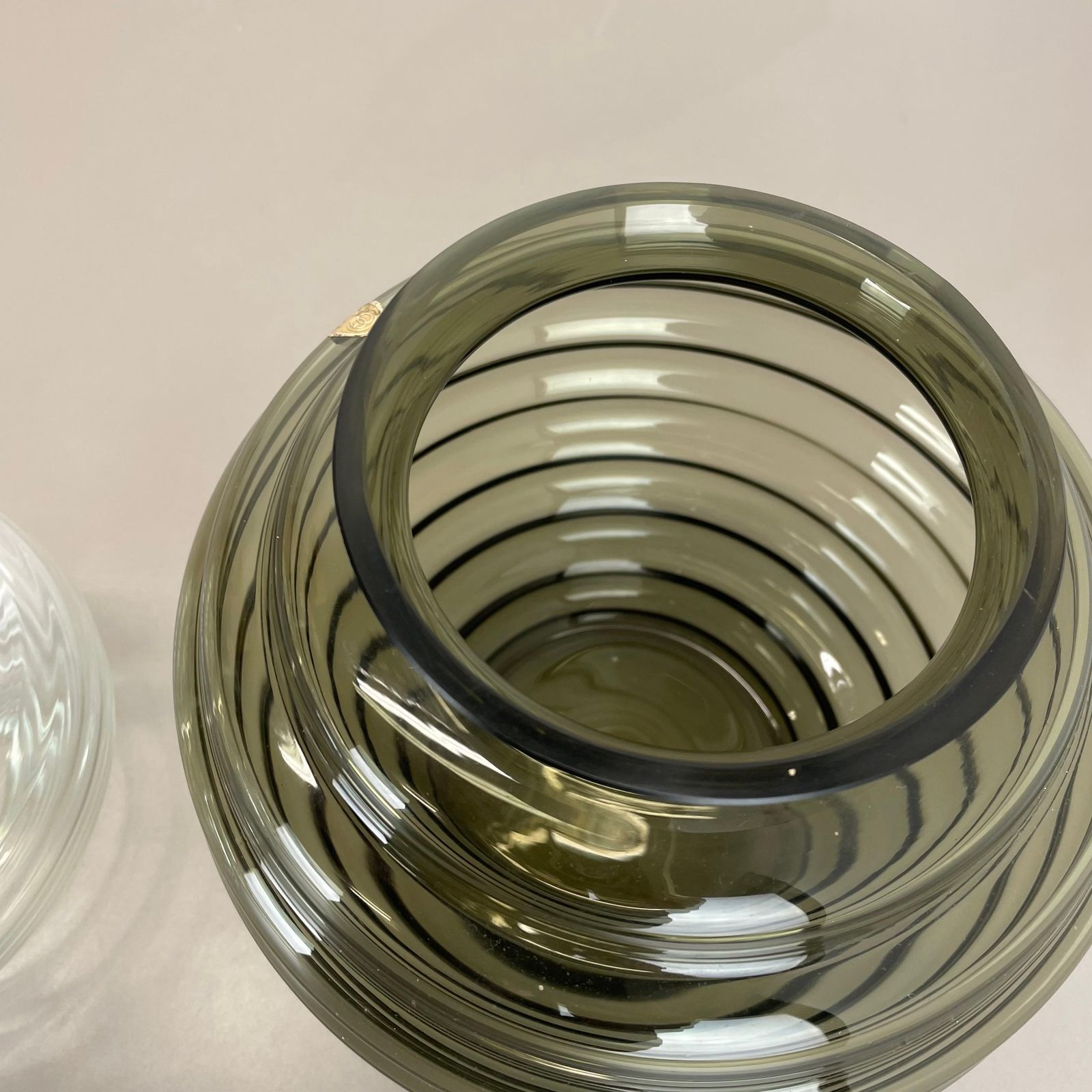 photo vintage Set Of 2 Glass Vase By Richard Lauke For Vlg Weisswasser, Germany, 1960s