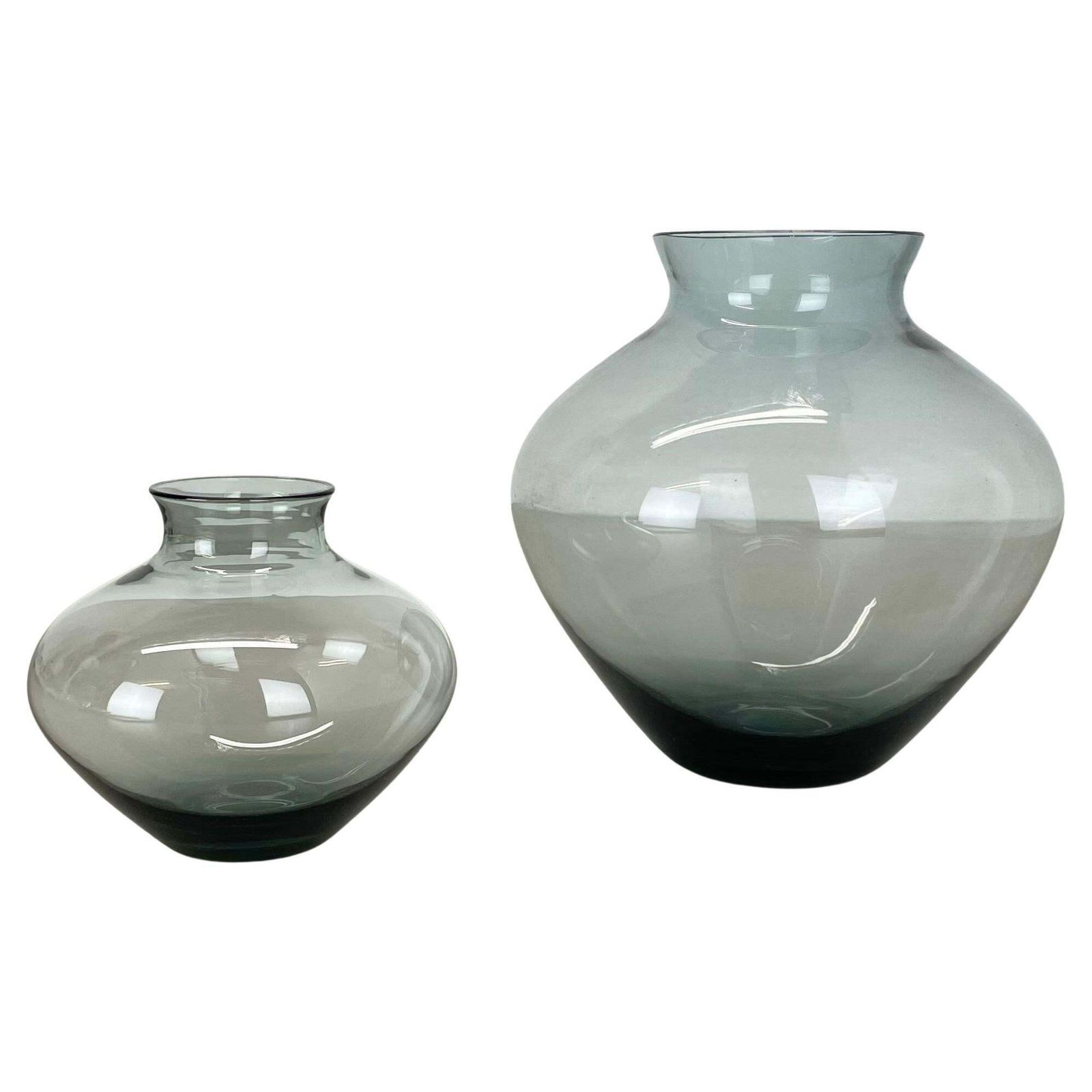 Set Of Two Heart Vases Turmaline By Wilhelm Wagenfeld For Wmf Germany, 1960s