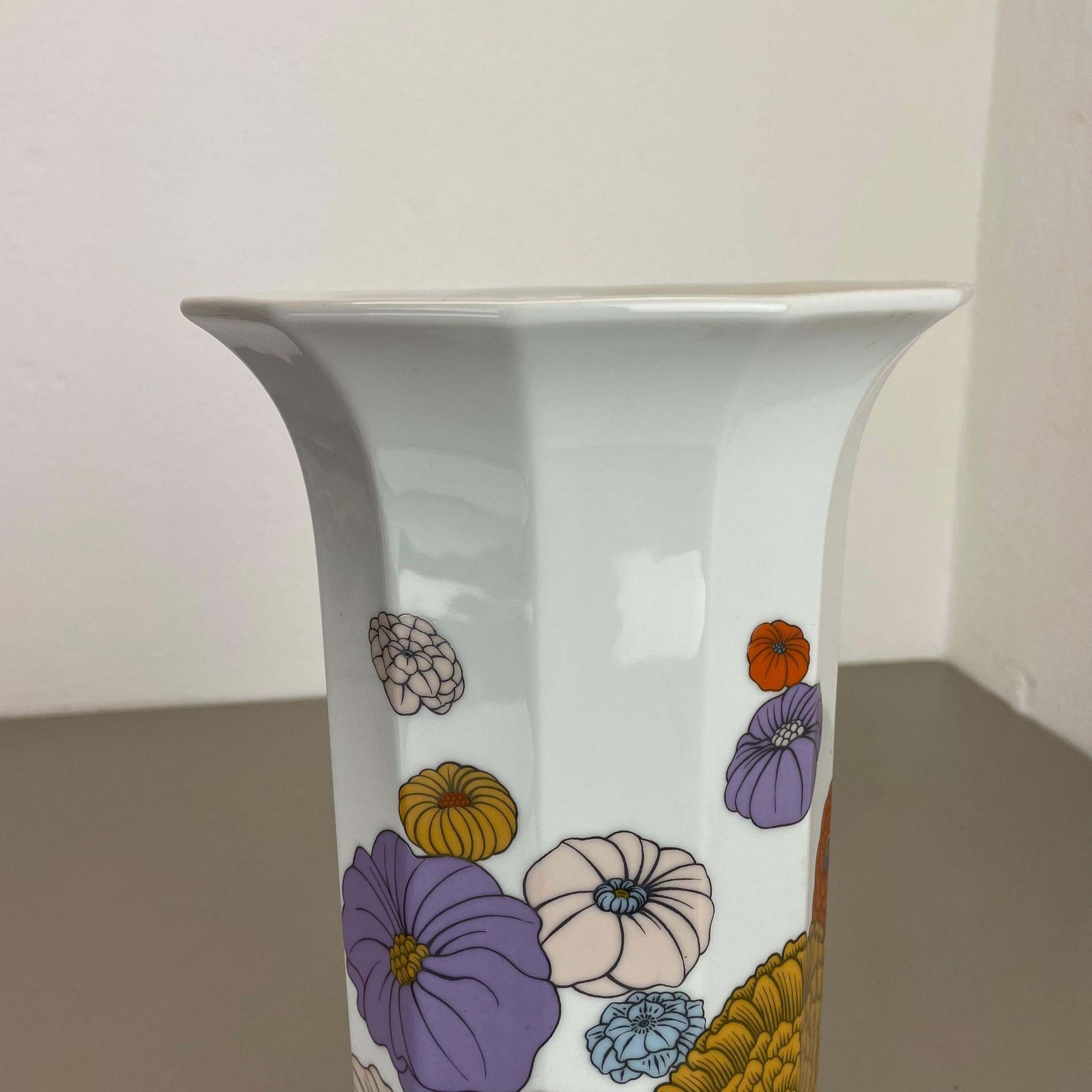 photo vintage Xl 35cm Colorful "Flower" Vase By Tapio Wirkkala For Rosenthal, Germany, 1970s