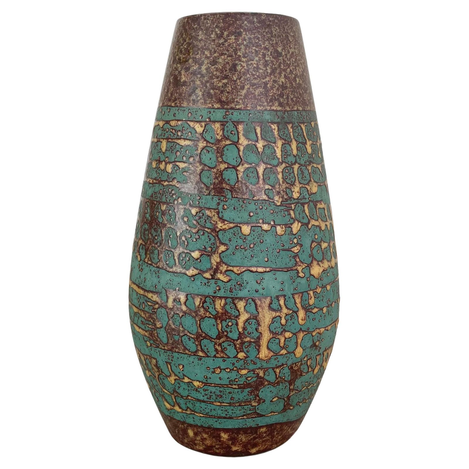 Large 25cm Ceramic Brutalist Vase Fat Lava Carstens Tönnieshof, Germany, 1970s