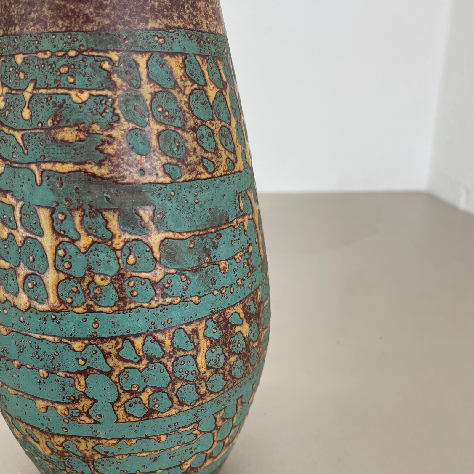 photo vinterior Large 25cm Ceramic Brutalist Vase Fat Lava Carstens Tönnieshof, Germany, 1970s